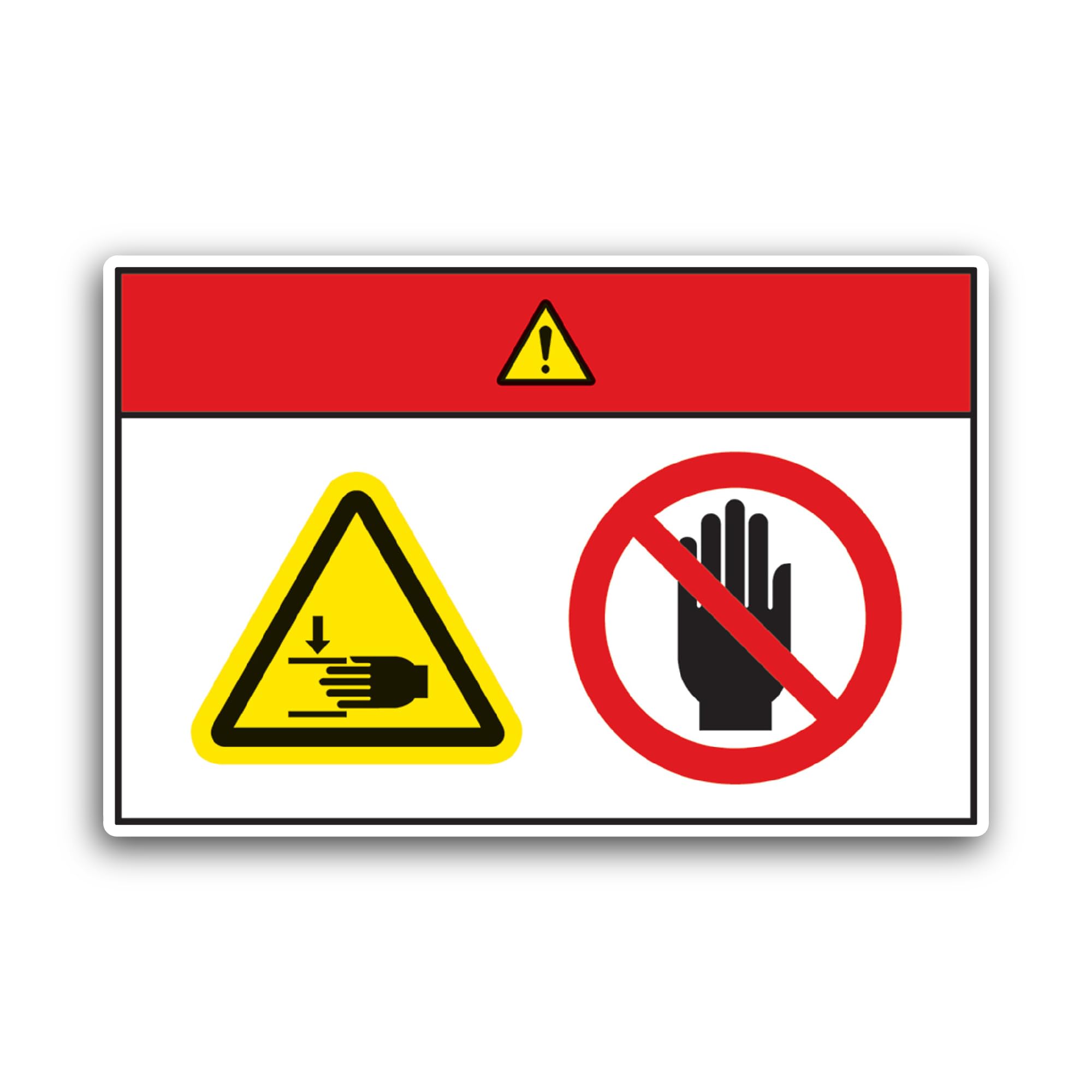 2 (Pieces) 3" and 5" Danger/Crush Hazard Label Sticker, Waterproof Vinyl Decals for Many Purpose Lik