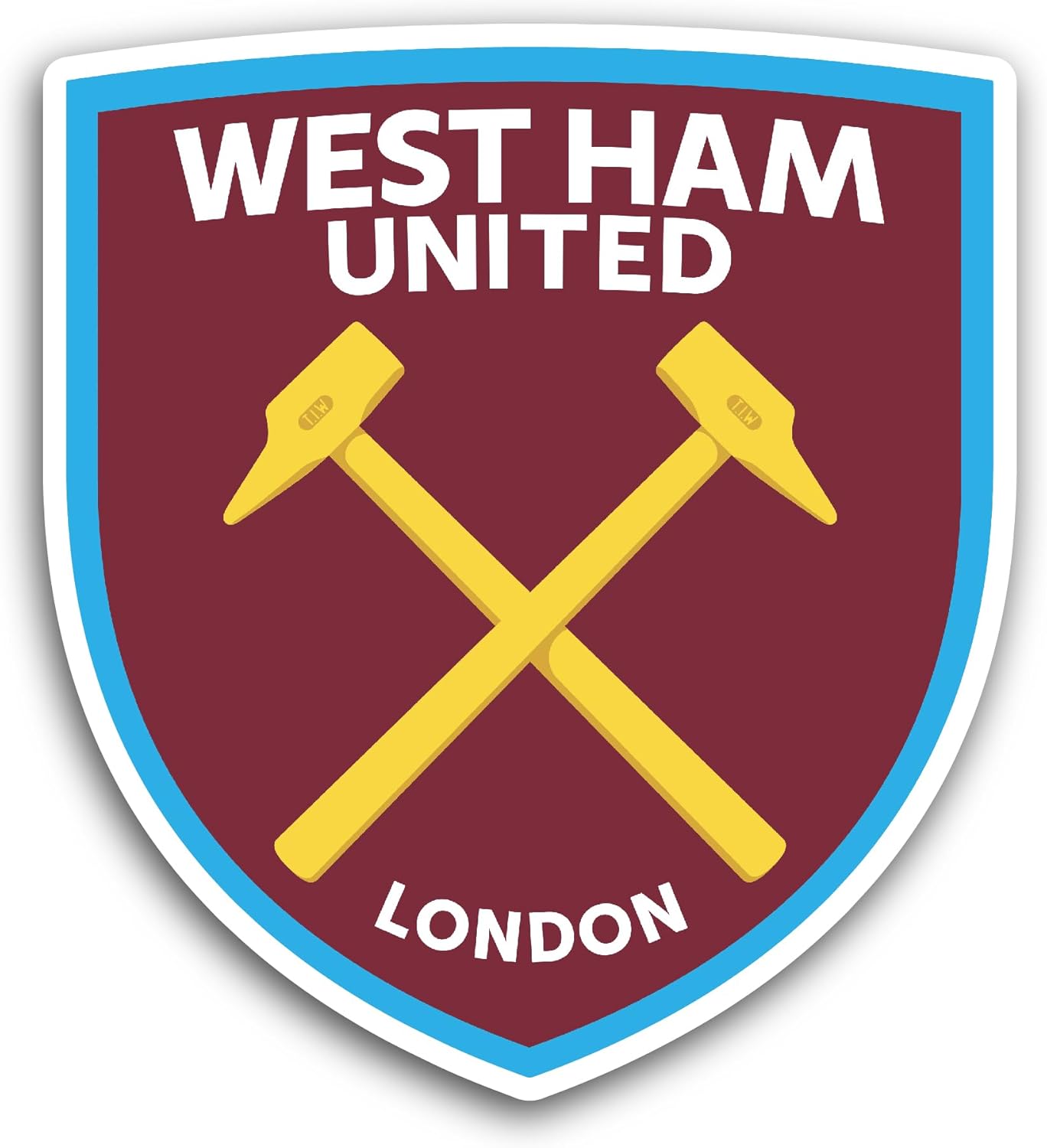2 (Pieces) 3" and 5" West H@m United Sticker, Waterproof Vinyl Decals for Many Purpose Like Cars, Trucks, Laptops, Phones, Windows and More