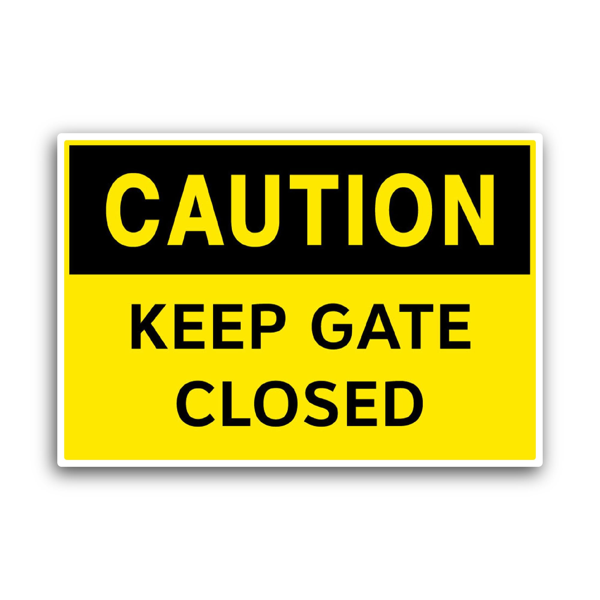 2 (Pieces) 3" and 5" Keep Gate Closed Sign Sticker, Waterproof Vinyl Decals for Many Purpose Like Ca
