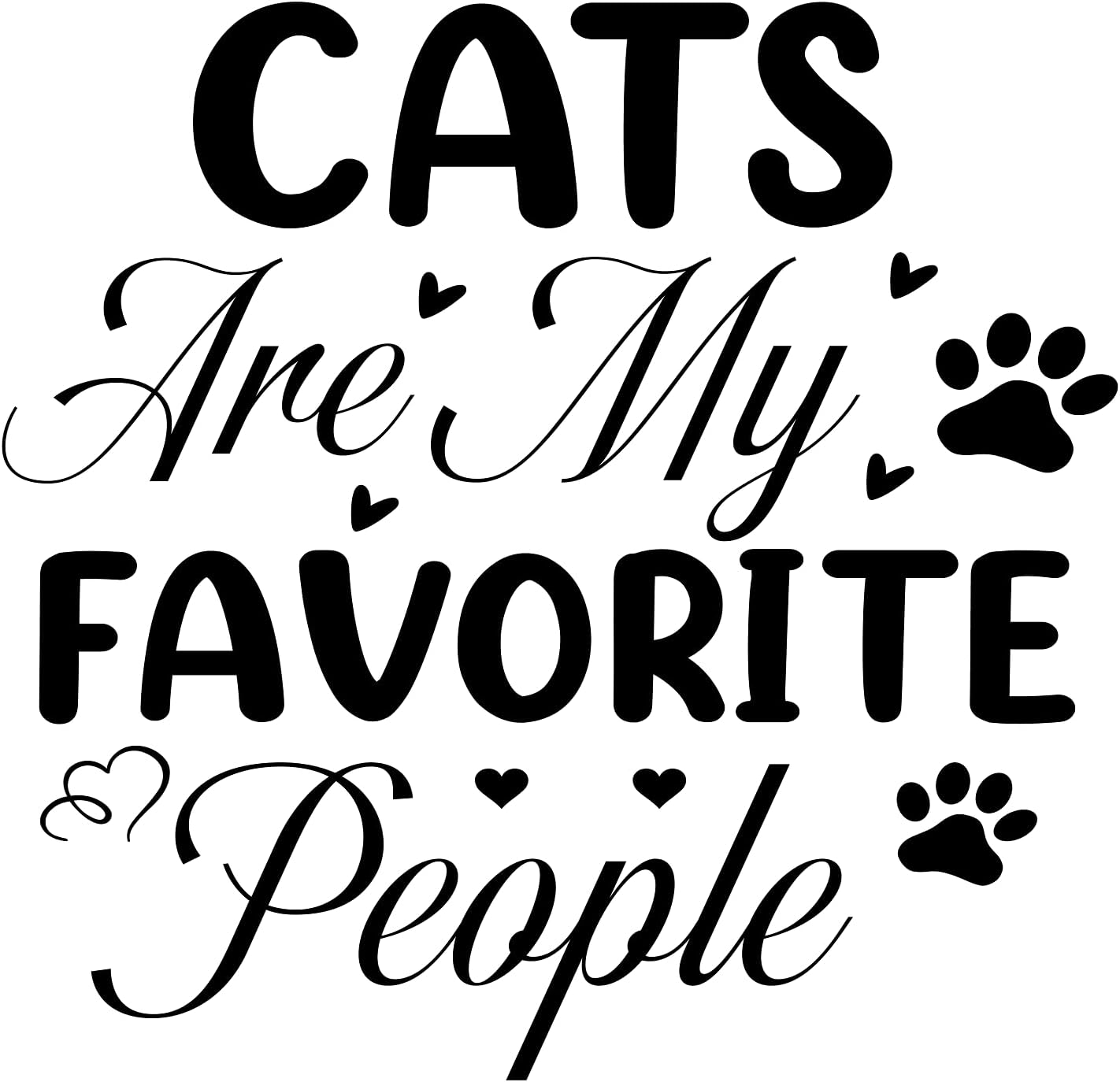 Inspirational Quote "Cats are My Favorite People Great Sticker" Motivational Sticker Vinyl Decal Motivation Stickers- 5" Vinyl Sticker Waterproof