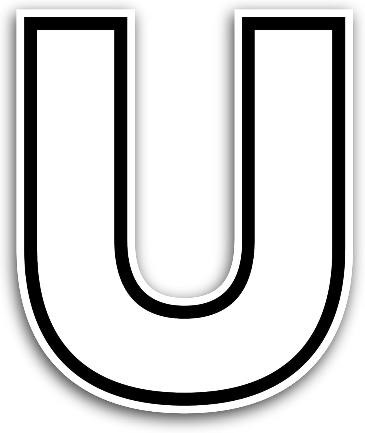 2 (Pieces) 3" and 5" Letter U Sticker, Waterproof Vinyl Decals for Many Purpose Like Cars, Trucks, Laptops, Phones, Windows and More
