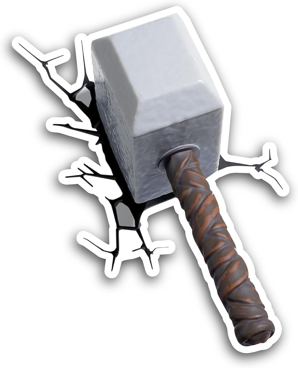 2 (Pieces) 3" and 5" Mighty Hammer Sticker, Waterproof Vinyl Decals for Many Purpose Like Cars, Trucks, Laptops, Phones, Windows and More