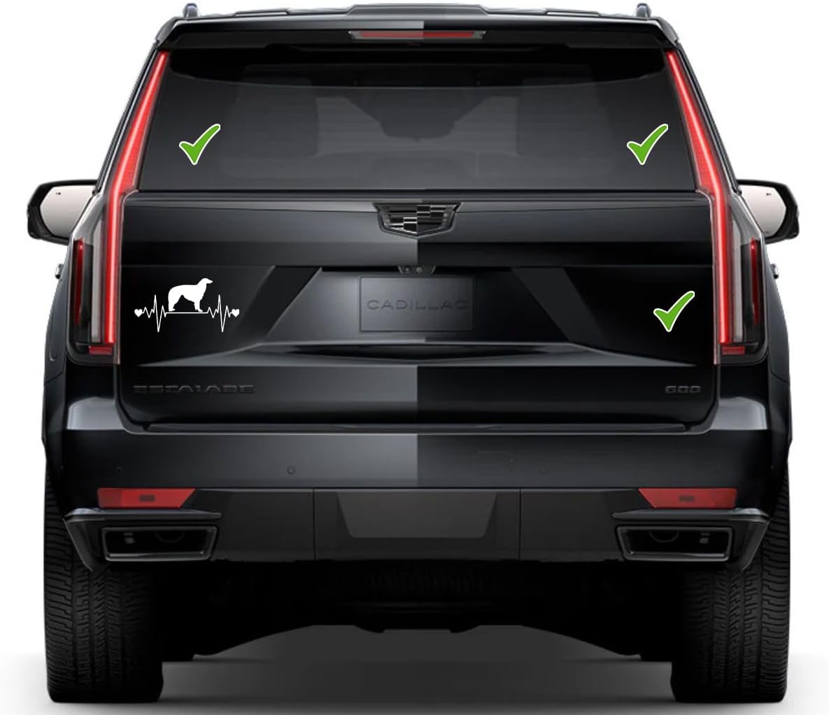 Borzoi Dog Window Vinyl Decal Sticker 6" (White), Waterproof Vinyl Decals for Many Purpose Like Cars, Trucks, Laptops, Phones, Windows and More