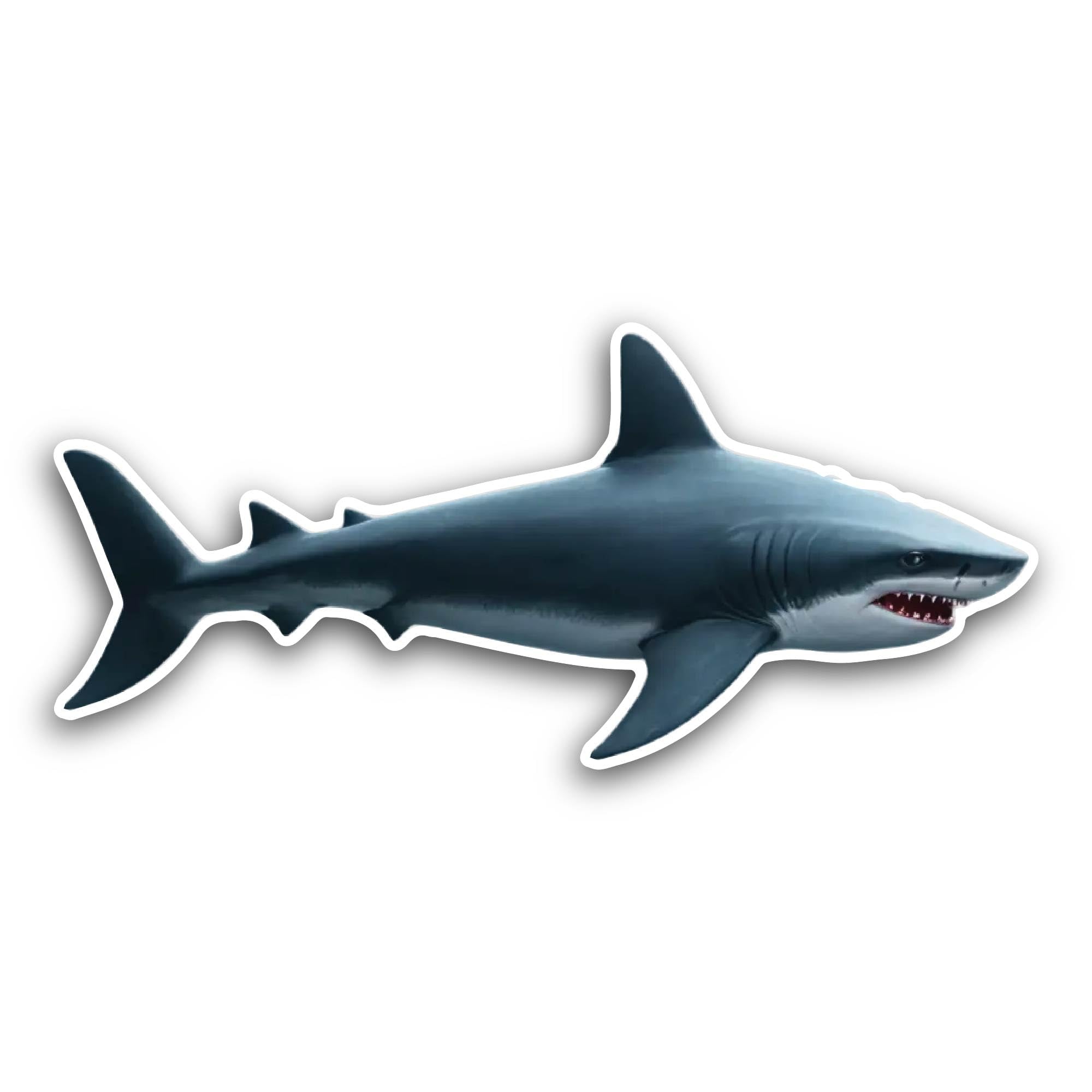2 (Pieces) 3" and 5" Dangerous Shark Sticker, Waterproof Vinyl Decals for Many Purpose Like Cars, Tr
