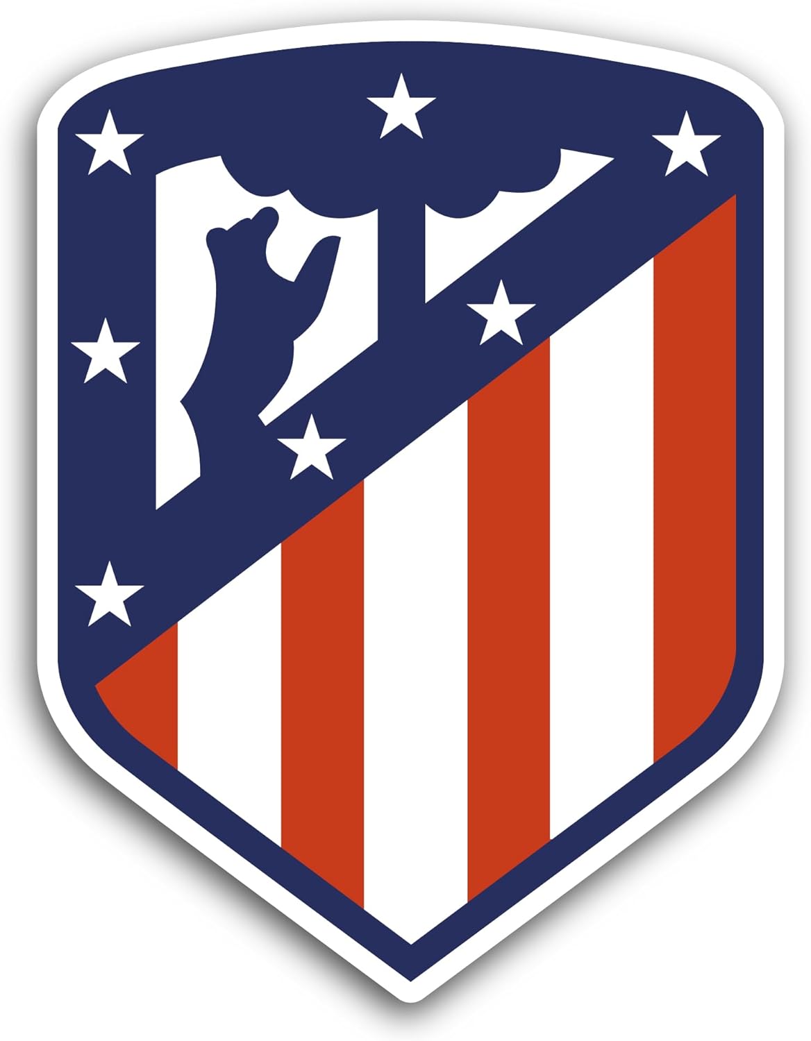 2 (Pieces) 3" and 5" Atletic0 De M@drid Sticker, Waterproof Vinyl Decals for Many Purpose Like Cars, Trucks, Laptops, Phones, Windows and More