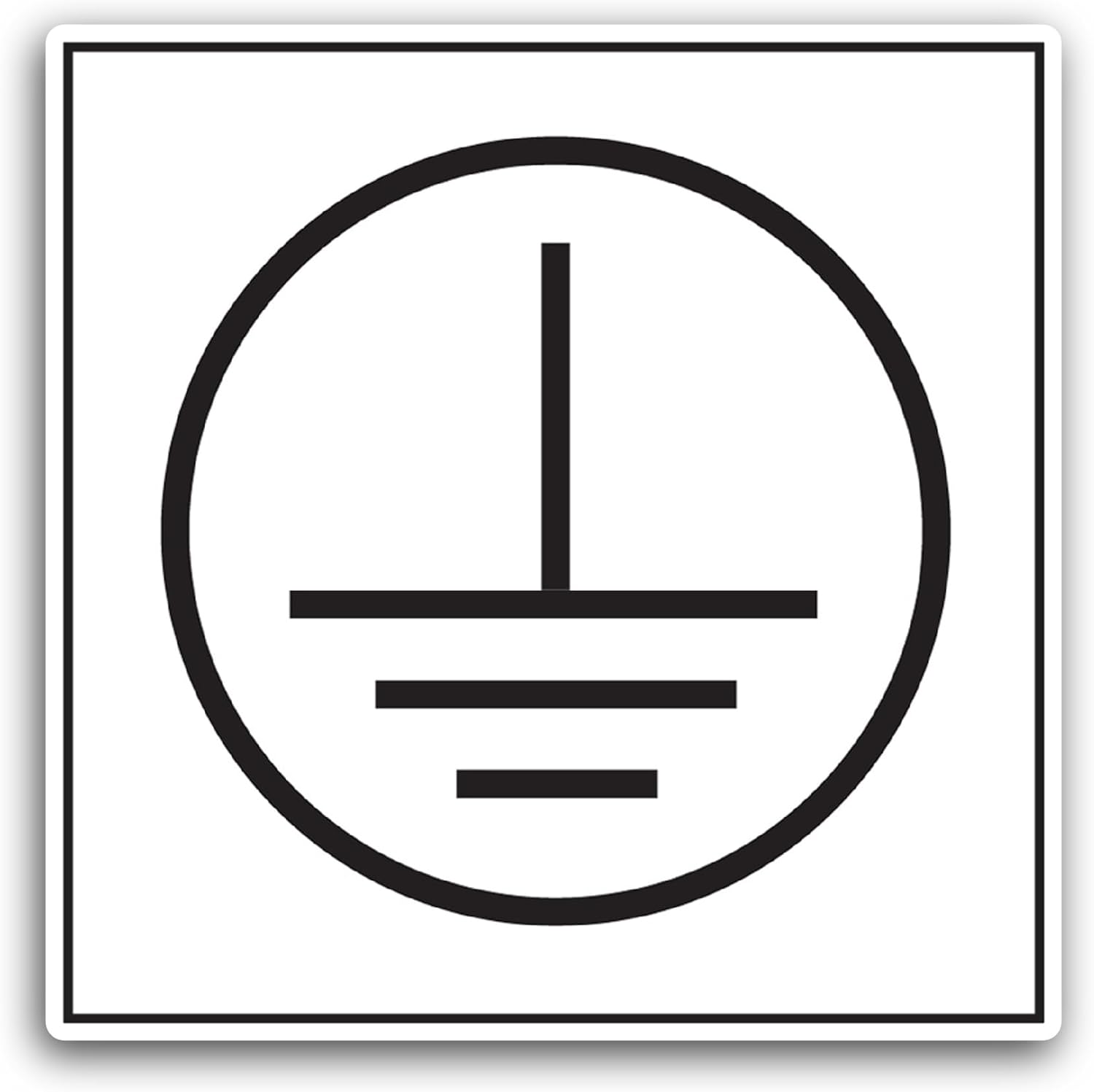 2 (Pieces) 3" and 5" Grounding Symbol Sticker, Waterproof Vinyl Decals for Many Purpose Like Cars, Trucks, Laptops, Phones, Windows and More