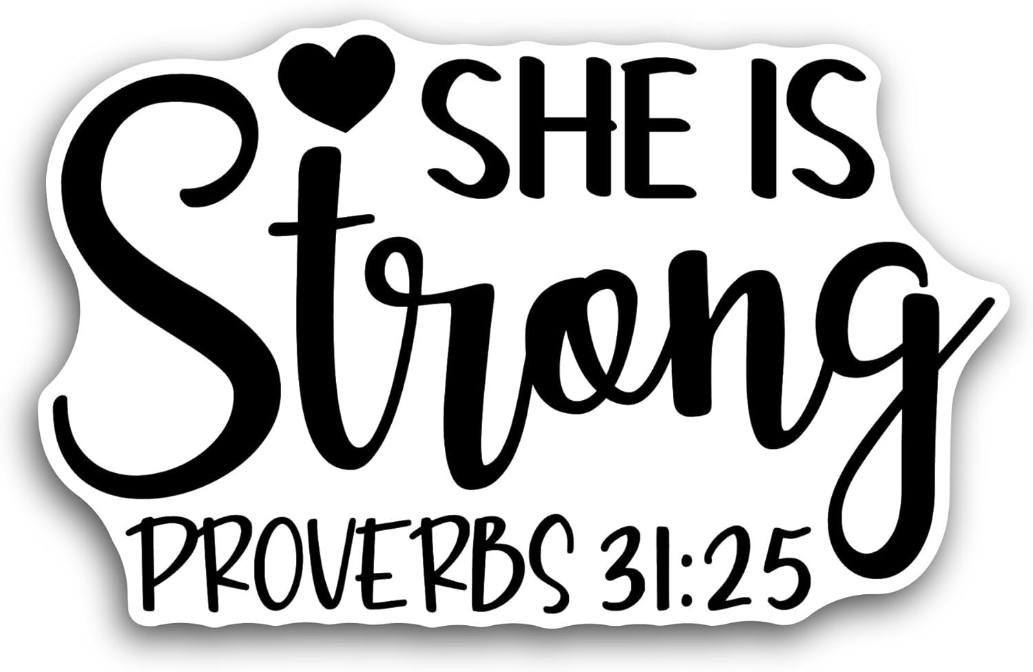 2 (Pieces) 3" and 5" She is Strong Sticker, Waterproof Vinyl Decals for Many Purpose Like Cars, Trucks, Laptops, Phones, Windows and More
