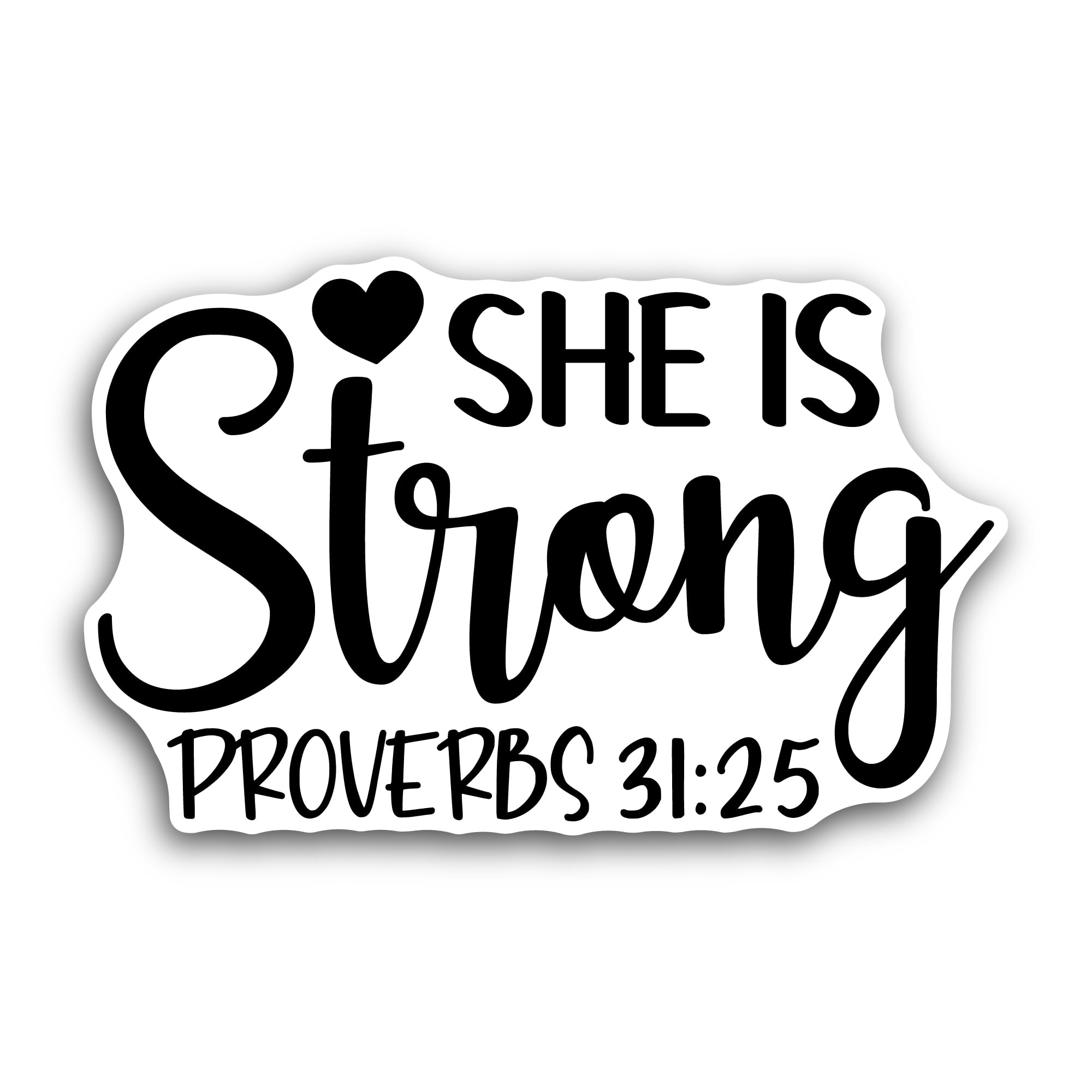 2 (Pieces) 3" and 5" She is Strong Sticker, Waterproof Vinyl Decals for Many Purpose Like Cars, Truc
