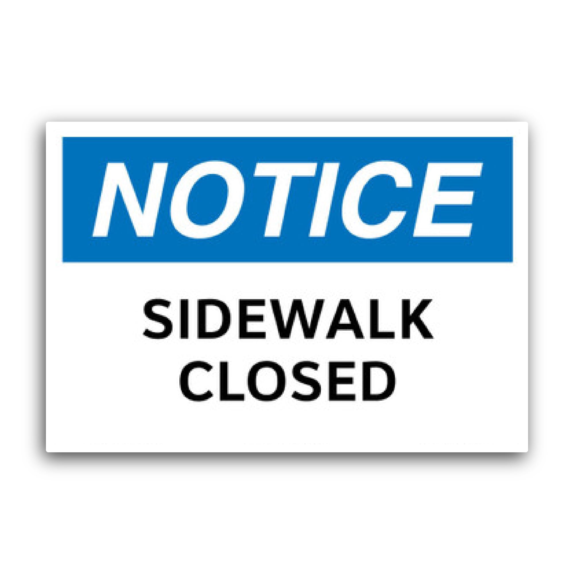 2 (Pieces) 3" and 5" Sidewalk Closed Sign Sticker, Waterproof Vinyl Decals for Many Purpose Like Car