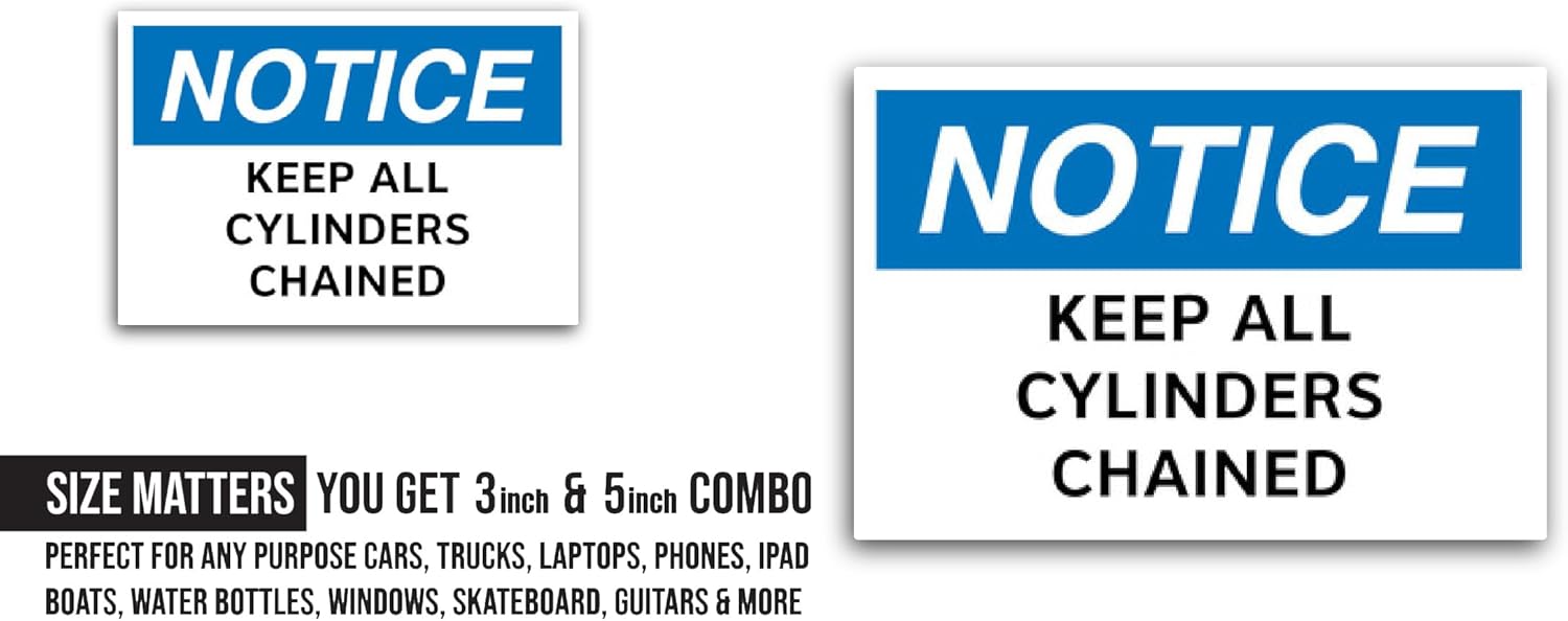 2 (Pieces) 3" and 5" Keep All Cylinders Sticker, Waterproof Vinyl Decals for Many Purpose Like Cars, Trucks, Laptops, Phones, Windows and More