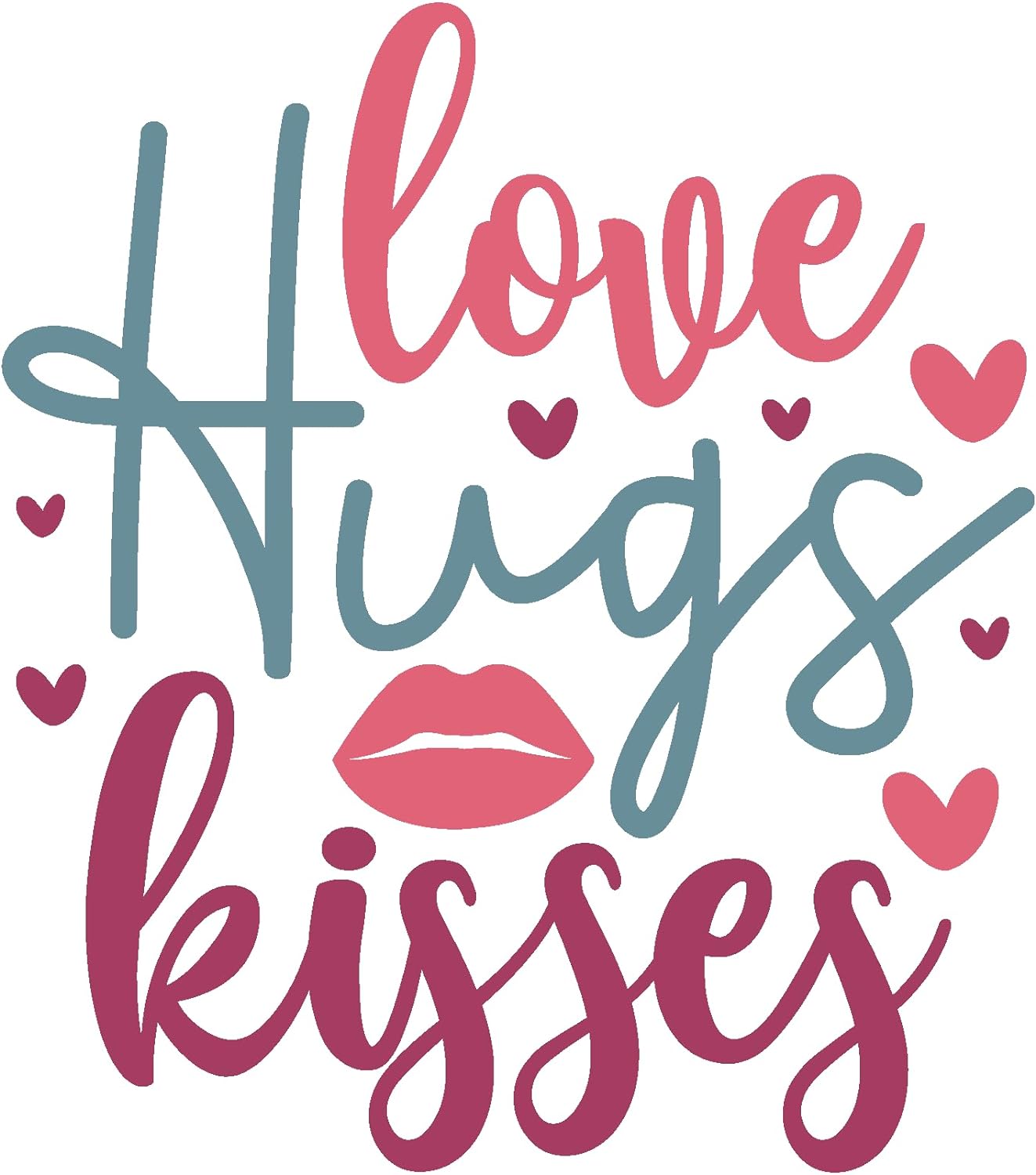 Inspirational Quote Love Hugs Kisses Motivational Sticker Vinyl Decal Motivation Stickers- 5" Vinyl Sticker Waterproof