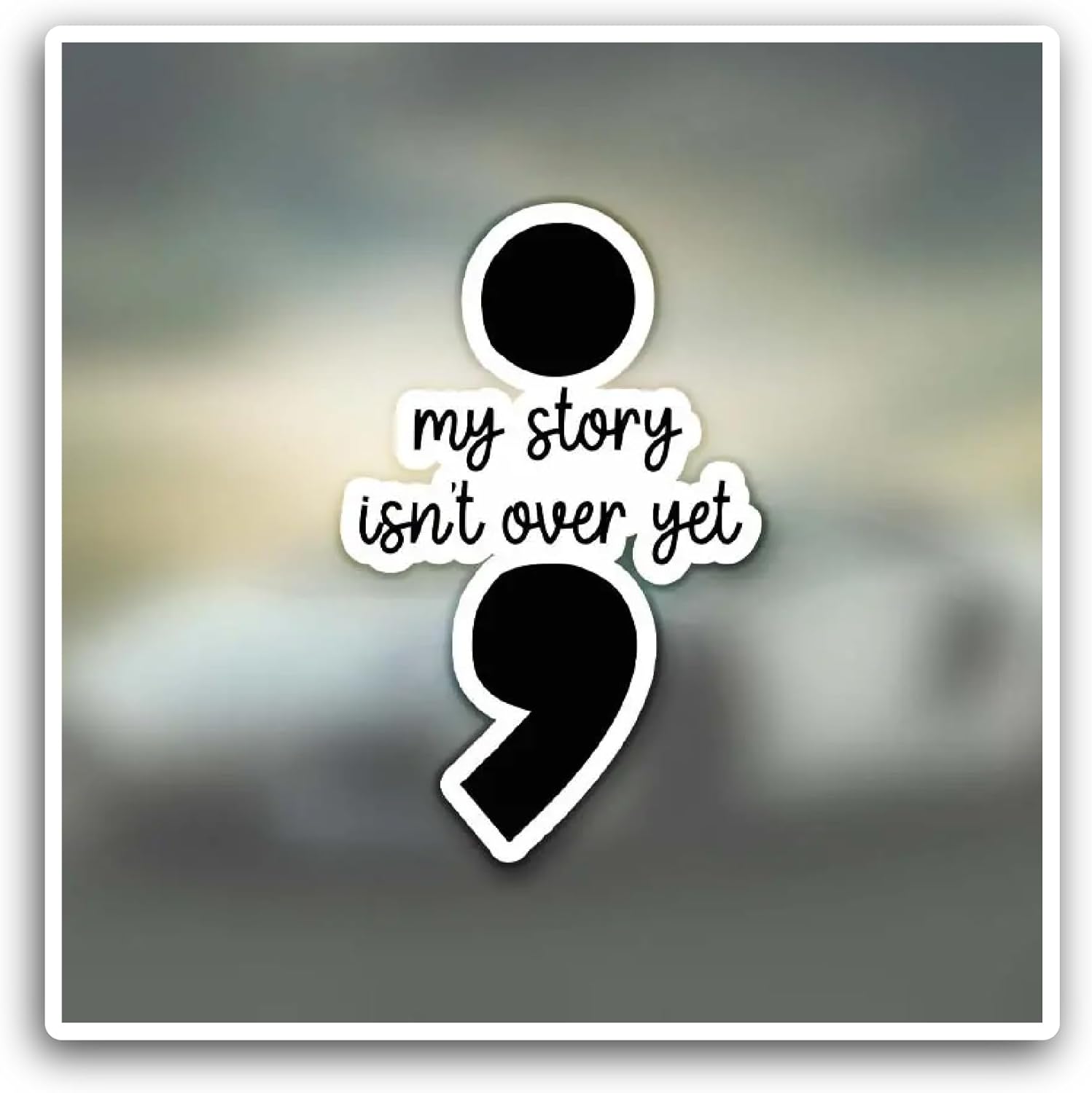 2 (Pieces) 3" and 5" My Story Isnt Over Yet Sticker, Waterproof Vinyl Decals for Many Purpose Like Cars, Trucks, Laptops, Phones, Windows and More