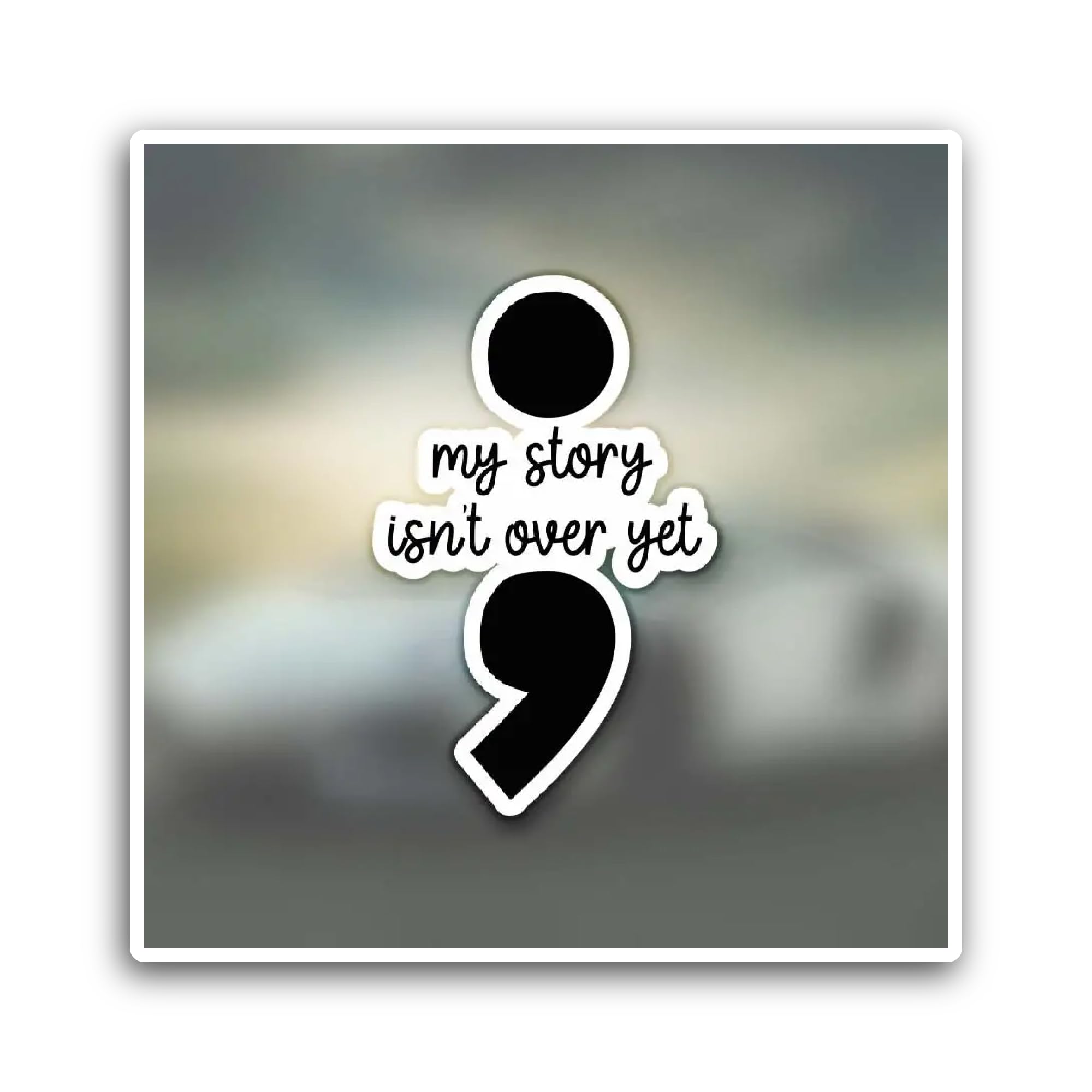 2 (Pieces) 3" and 5" My Story Isnt Over Yet Sticker, Waterproof Vinyl Decals for Many Purpose Like C