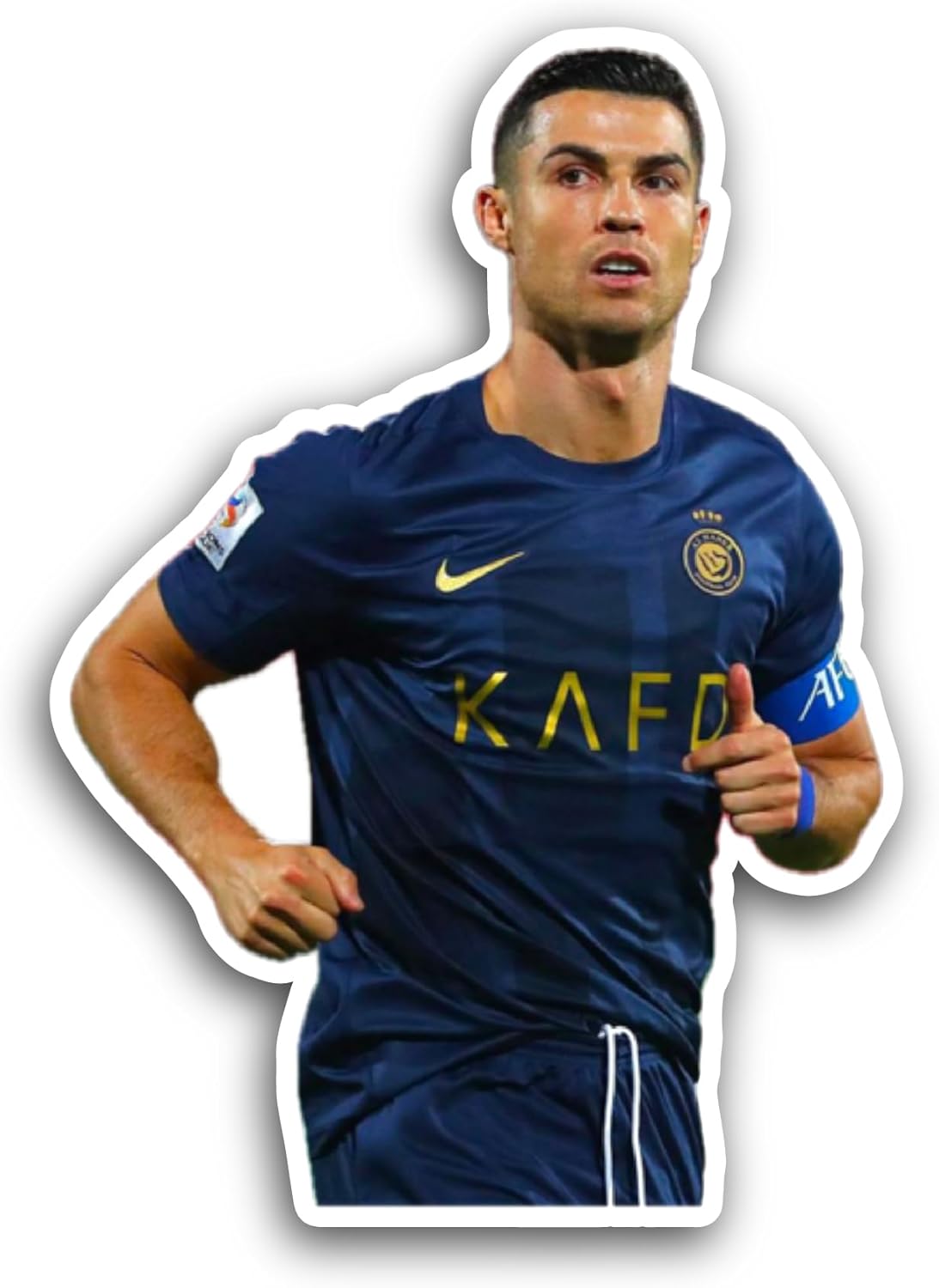 2 (Pieces) 3" and 5" Cristiano Ronaldo Sticker, Waterproof Vinyl Decals for Many Purpose Like Cars, Trucks, Laptops, Phones, Windows and More