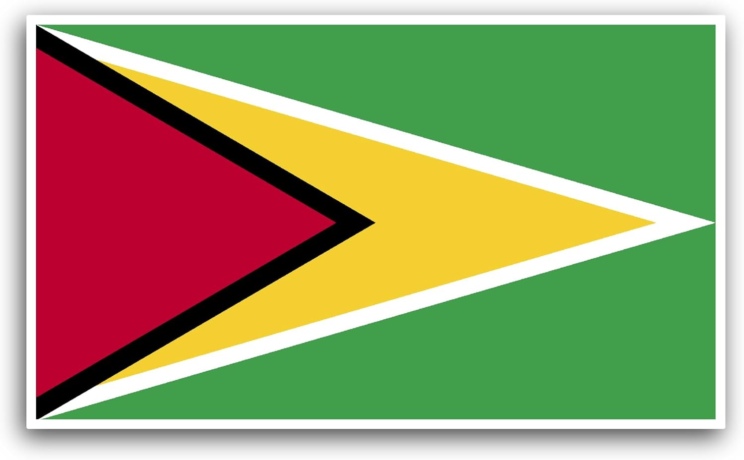 2 (Pieces) 3" and 5" Guyana FlagSticker, Waterproof Vinyl Decals for Many Purpose Like Cars, Trucks, Laptops, Phones, Windows and More