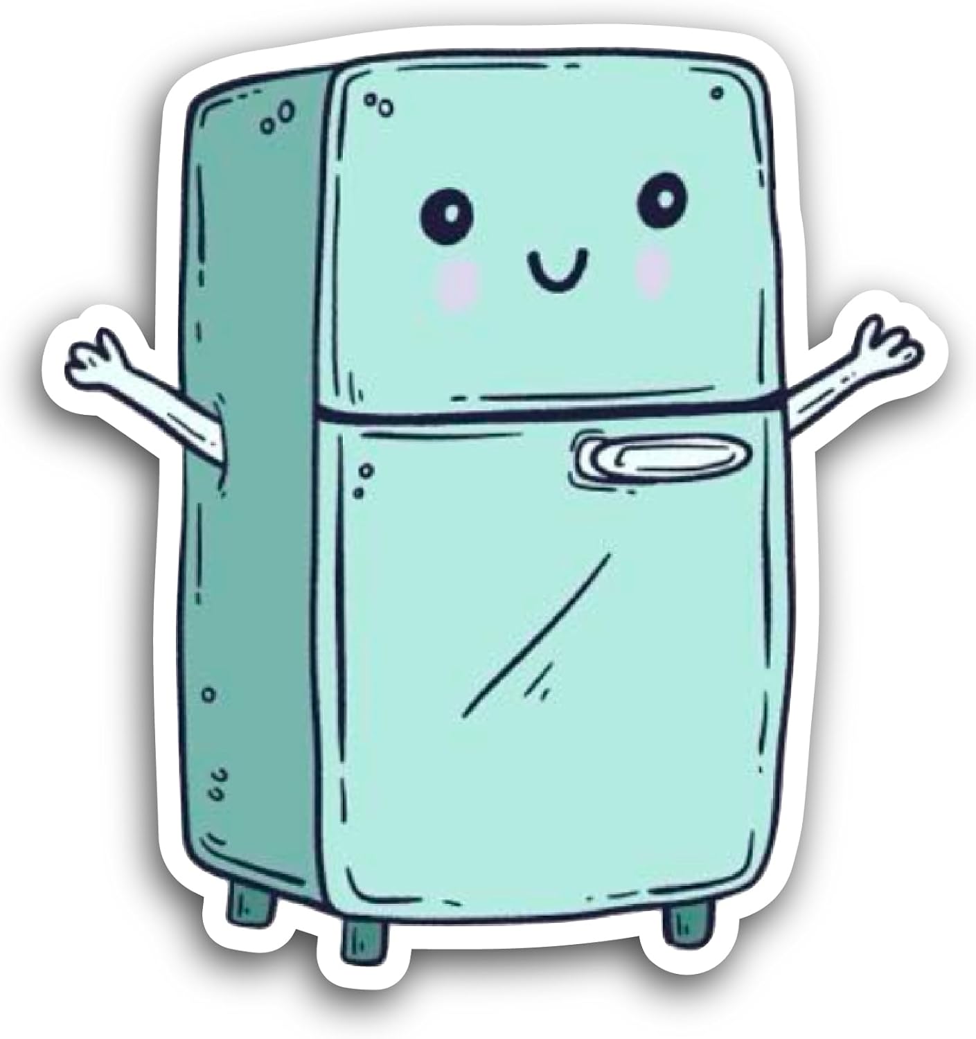 2 (Pieces) 3" and 5" Cute Cartoon Fridge Sticker, Waterproof Vinyl Decals for Many Purpose Like Cars, Trucks, Laptops, Phones, Windows and More