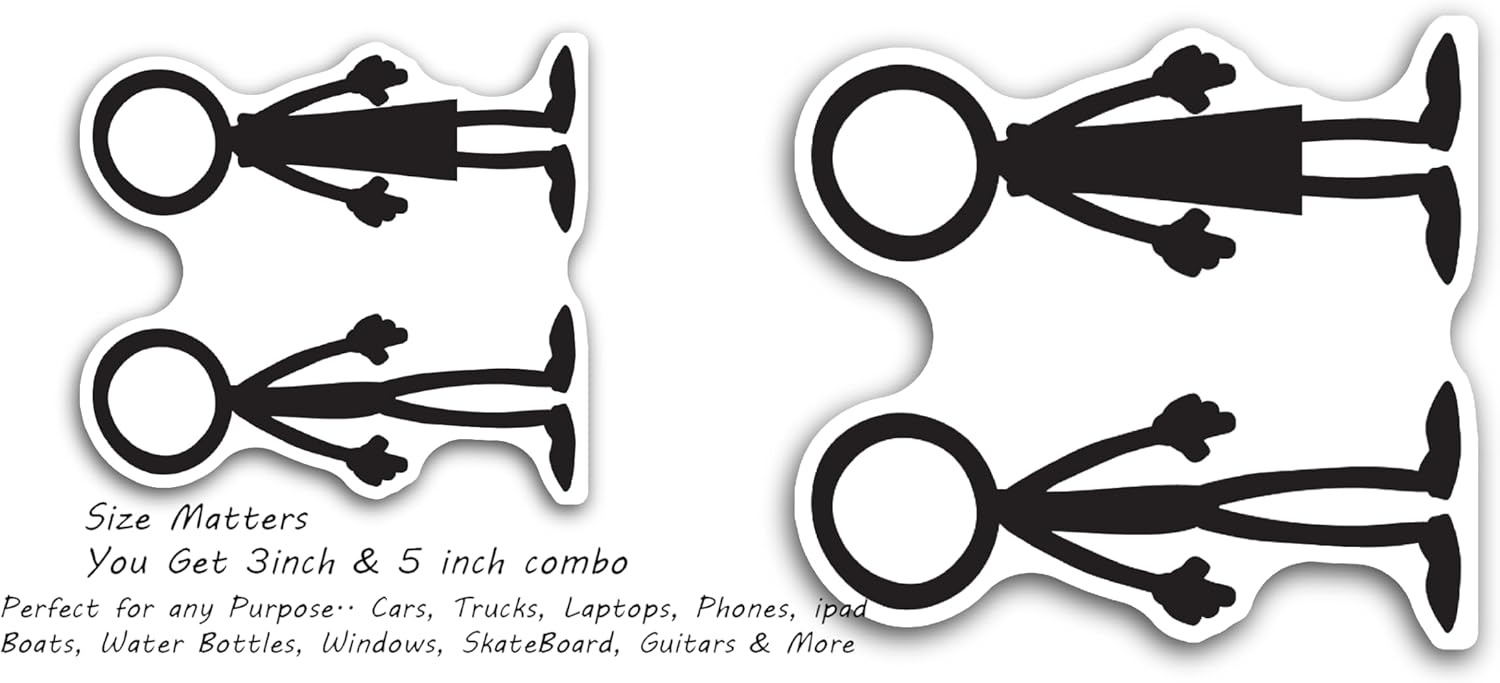 2 (Pieces) 3" and 5" Couple Walking Decal Sticker, Waterproof Vinyl Decals for Many Purpose Like Cars, Trucks, Laptops, Phones, Windows and More