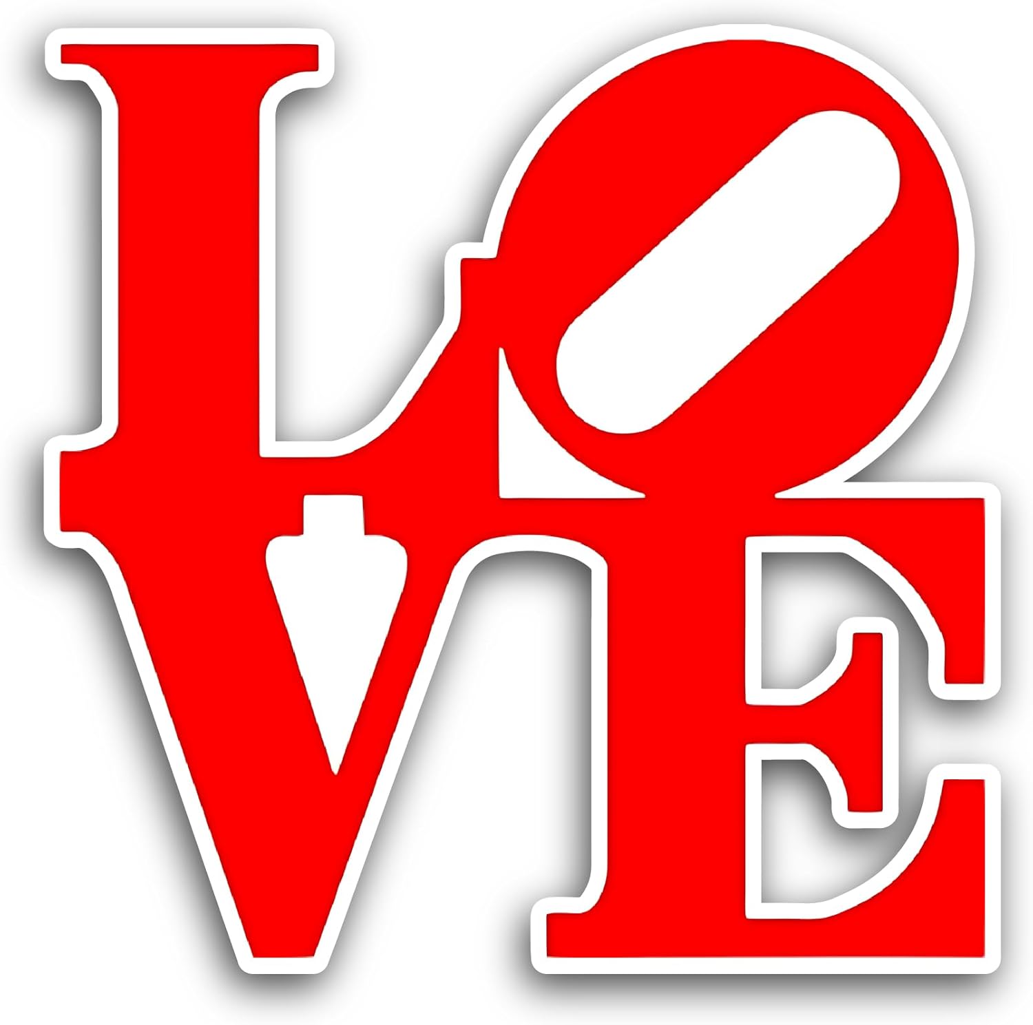 2 (Pieces) 3" and 5" Love Red Text Sticker, Waterproof Vinyl Decals for Many Purpose Like Cars, Trucks, Laptops, Phones, Windows and More