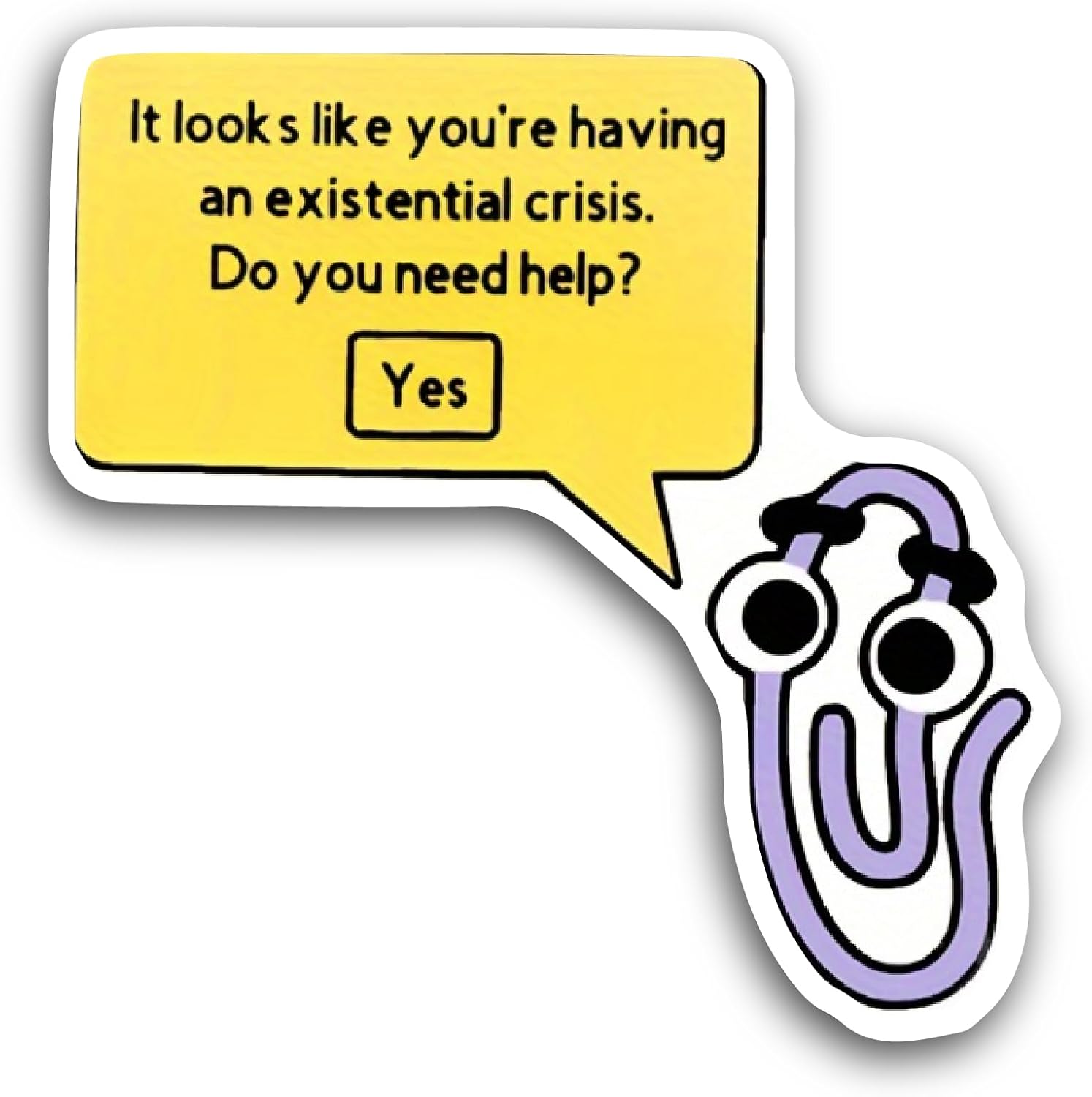 2 (Pieces) 3" and 5" Existential Crisis Sticker, Waterproof Vinyl Decals for Many Purpose Like Cars, Trucks, Laptops, Phones, Windows and More