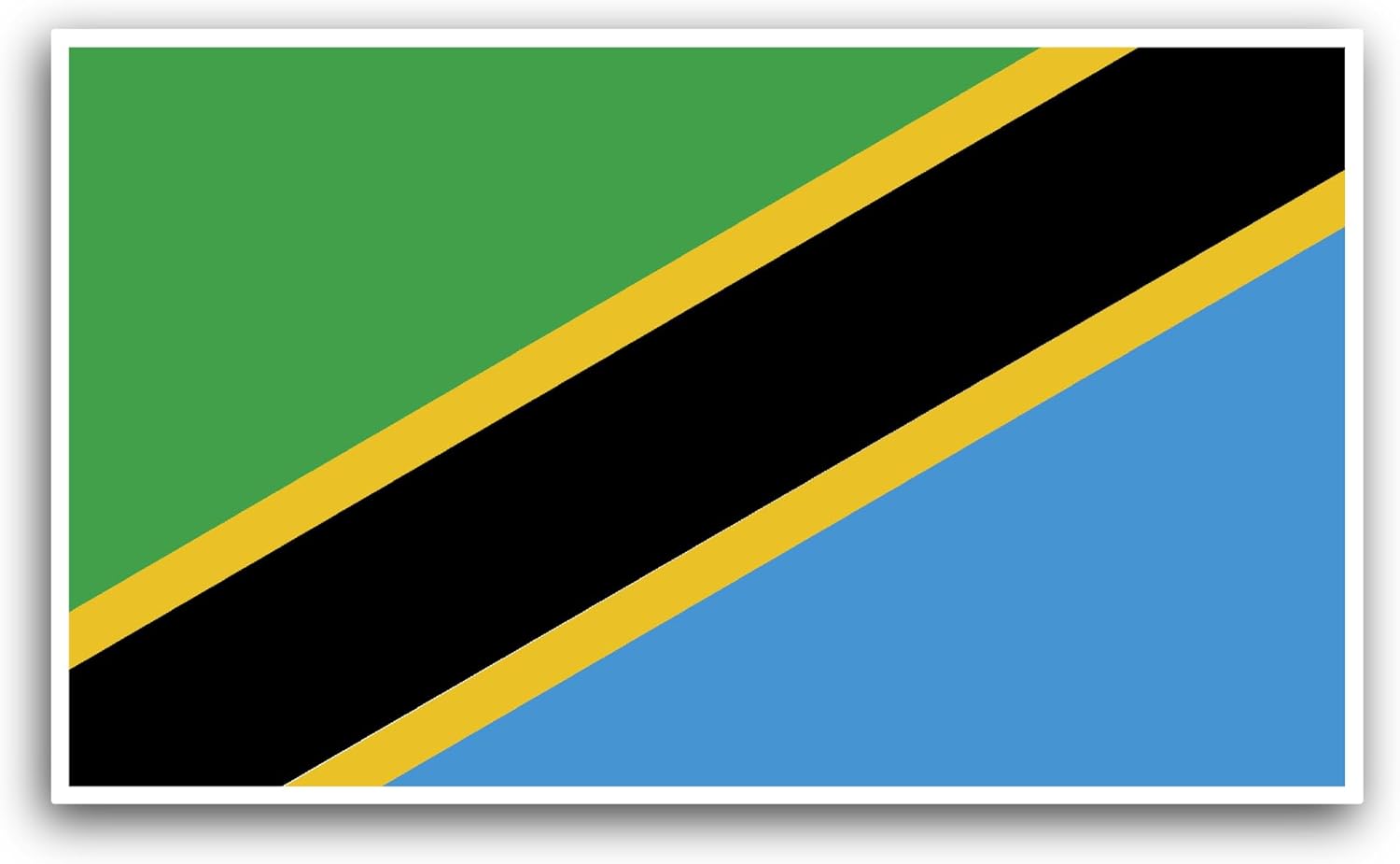 2 (Pieces) 3" and 5" Tanzania Flag Sticker, Waterproof Vinyl Decals for Many Purpose Like Cars, Trucks, Laptops, Phones, Windows and More