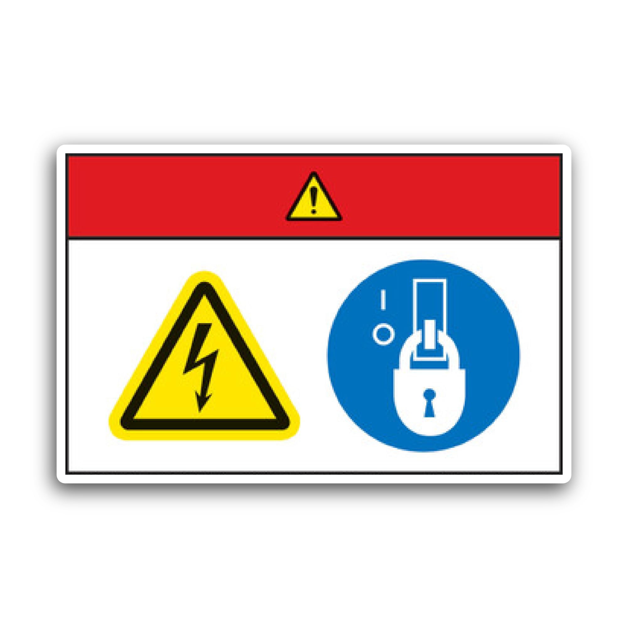 2 (Pieces) 3" and 5" Electrical Shock Warning Sticker, Waterproof Vinyl Decals for Many Purpose Like