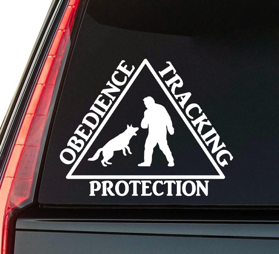 Tracking Obedience Protection Window Vinyl Decal Sticker 6" (White), Waterproof Vinyl Decals for Many Purpose Like Cars, Trucks, Laptops, Phones, Windows and More
