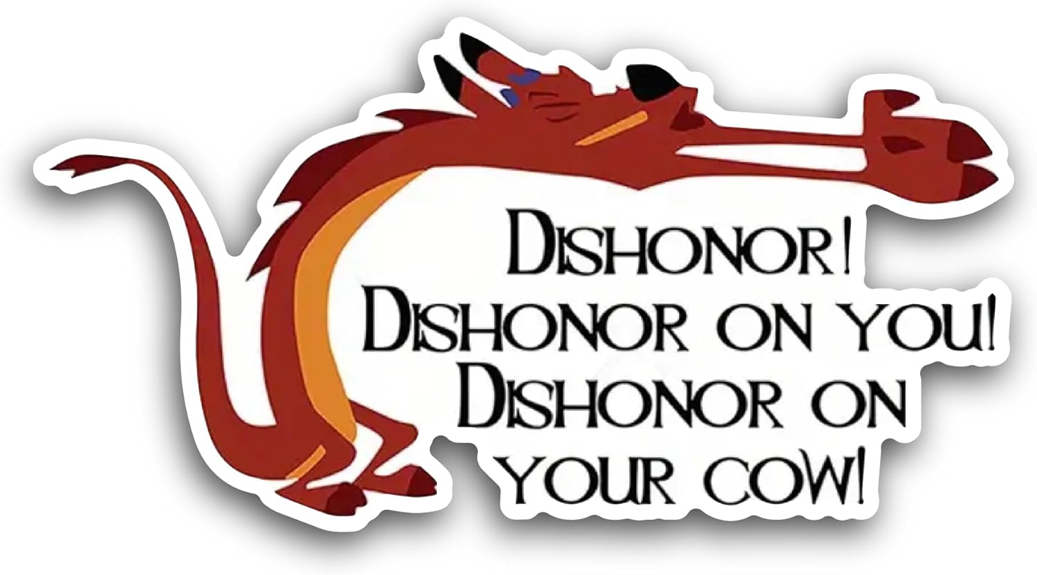 2 (Pieces) 3" and 5" Dishonor on You Sticker, Waterproof Vinyl Decals for Many Purpose Like Cars, Trucks, Laptops, Phones, Windows and More