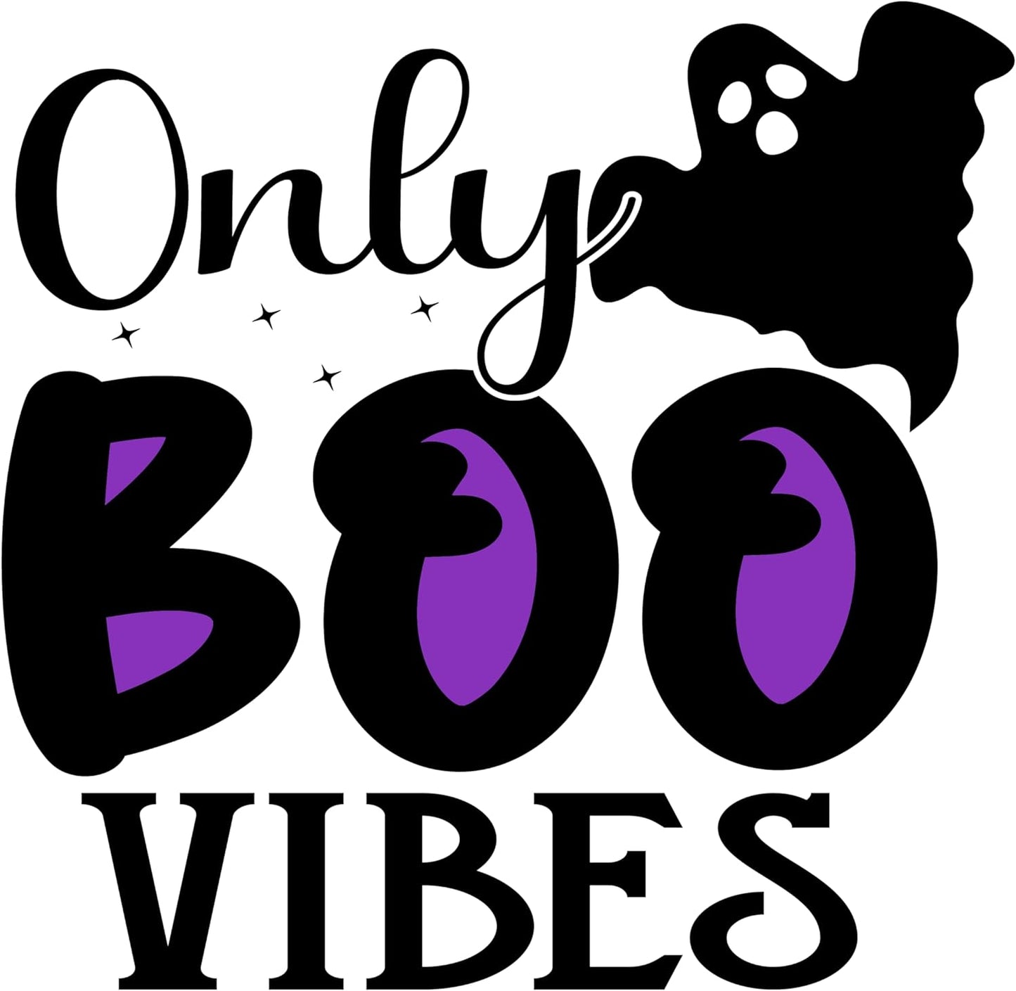 Inspirational Quote Only Boo Vibes, Pretty Sticker Motivational Sticker Vinyl Decal Motivation Stickers- 5" Vinyl Sticker Waterproof