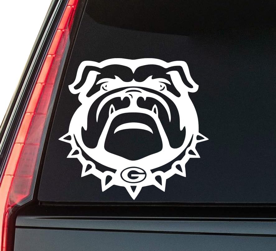 Bulldog Window Vinyl Decal Sticker 6" (White), Waterproof Vinyl Decals for Many Purpose Like Cars, Trucks, Laptops, Phones, Windows and More