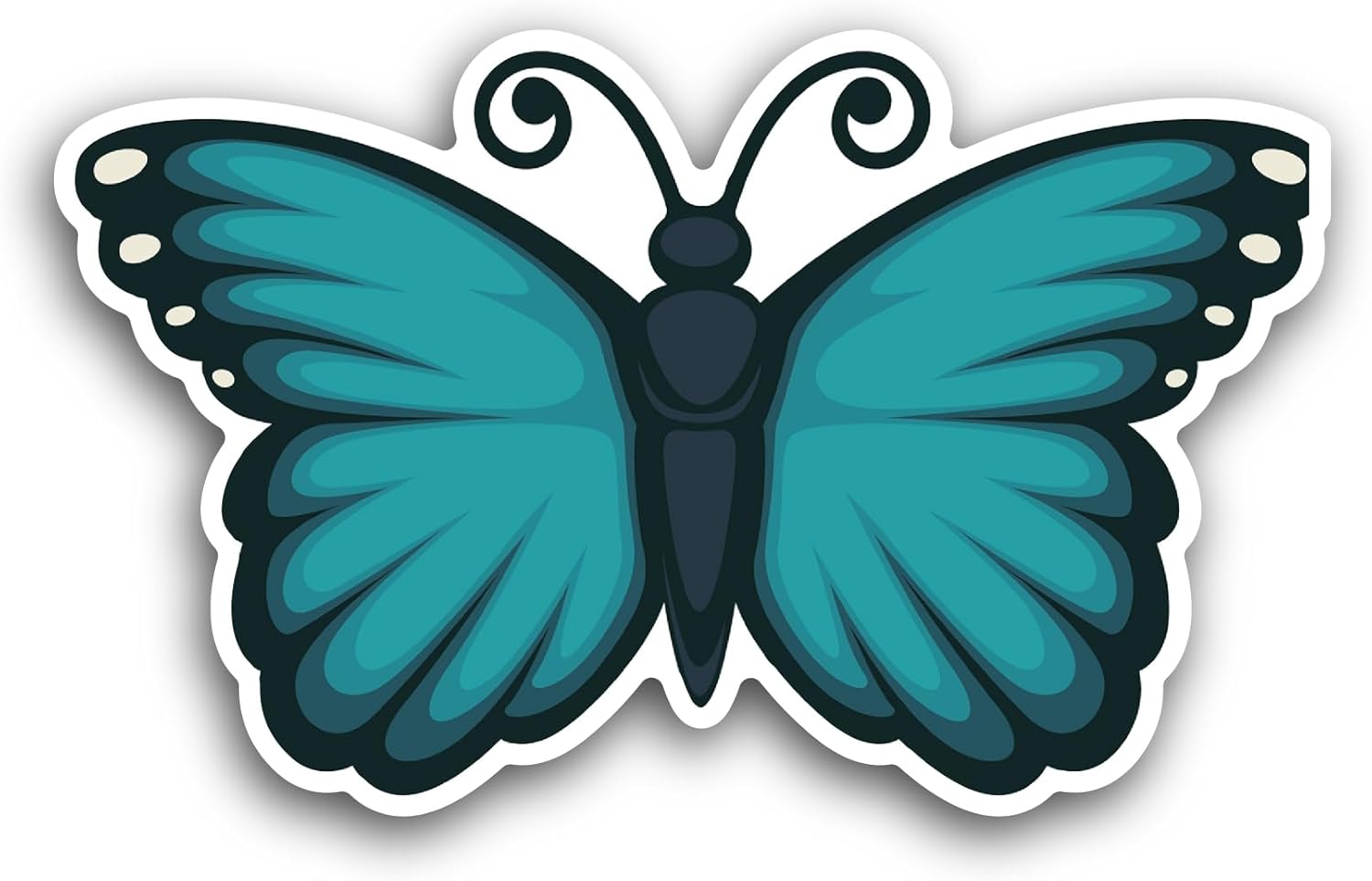 2 (Pieces) 3" and 5" Simple Butterfly Sticker, Waterproof Vinyl Decals for Many Purpose Like Cars, Trucks, Laptops, Phones, Windows and More