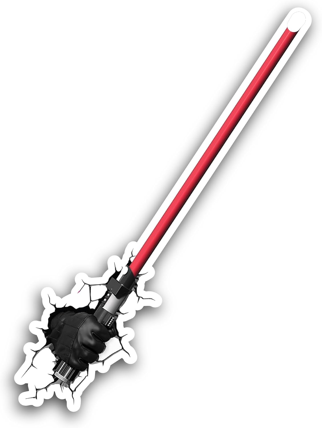 2 (Pieces) 3" and 5" Hand with Lightsaber Sticker, Waterproof Vinyl Decals for Many Purpose Like Cars, Trucks, Laptops, Phones, Windows and More
