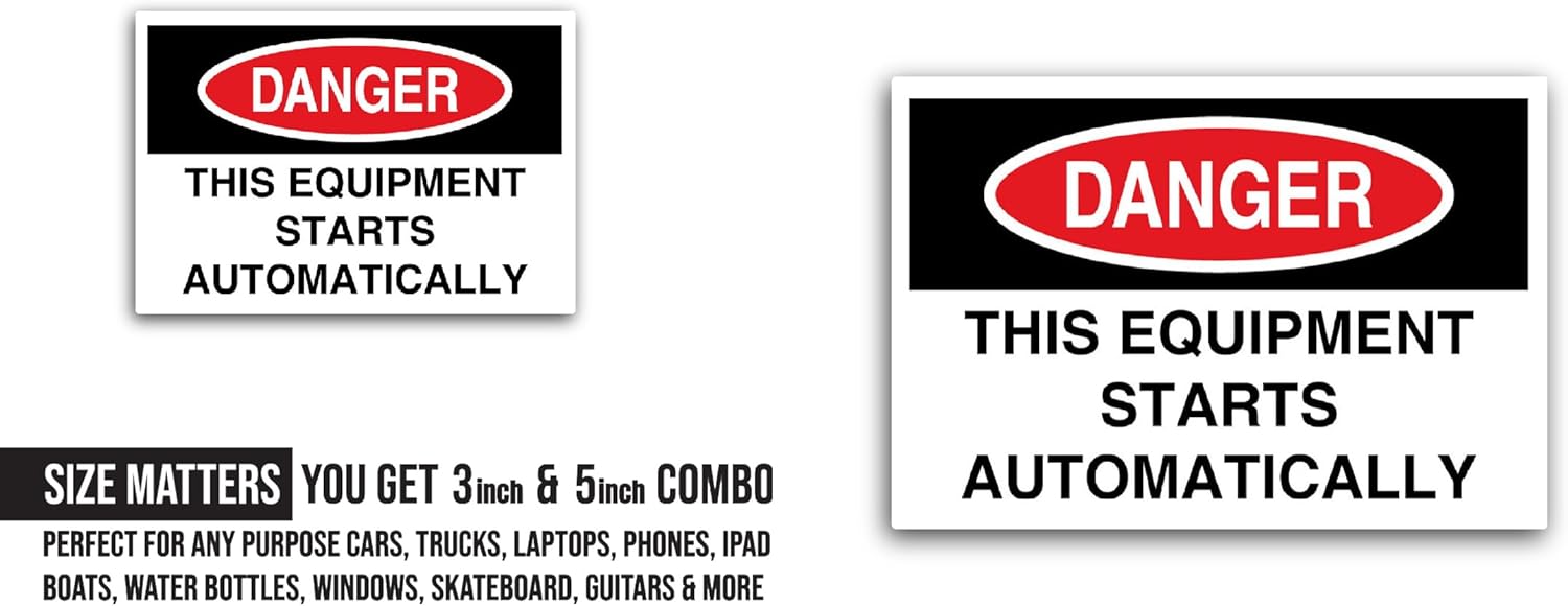 2 (Pieces) 3" and 5" his Equipment Starts Sticker, Waterproof Vinyl Decals for Many Purpose Like Cars, Trucks, Laptops, Phones, Windows and More