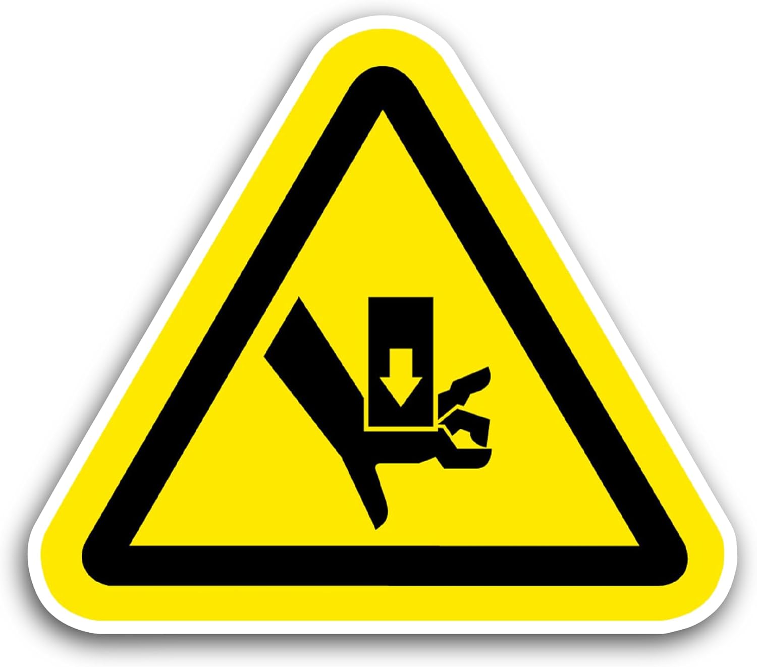 2 (Pieces) 3" and 5" Warning Crush Injury Risk Sticker, Waterproof Vinyl Decals for Many Purpose Like Cars, Trucks, Laptops, Phones, Windows and More