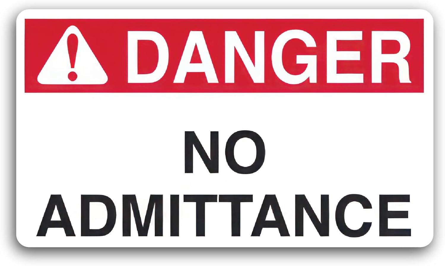 2 (Pieces) 3" and 5" Danger No Admittance Decal Sticker, Waterproof Vinyl Decals for Many Purpose Like Cars, Trucks, Laptops, Phones, Windows and More