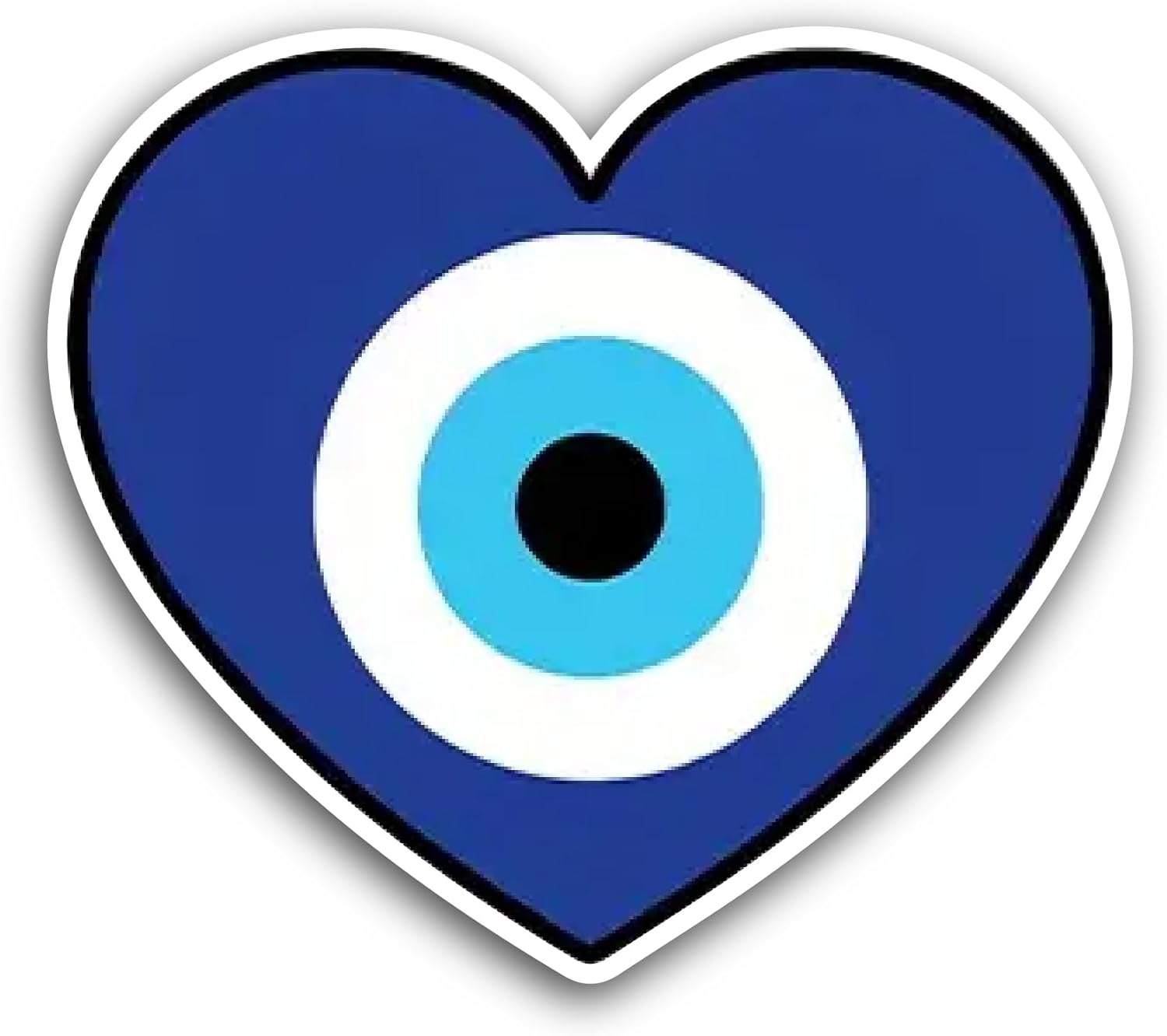 2 (Pieces) 3" and 5" Blue Heart Sticker, Waterproof Vinyl Decals for Many Purpose Like Cars, Trucks, Laptops, Phones, Windows and More