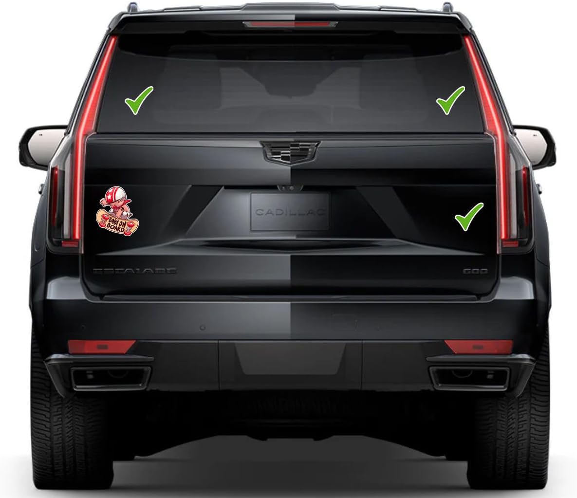 Skating Baby On Board Window Vinyl Decal Sticker 6" (White), Waterproof Vinyl Decals for Many Purpose Like Cars, Trucks, Laptops, Phones, Windows and More