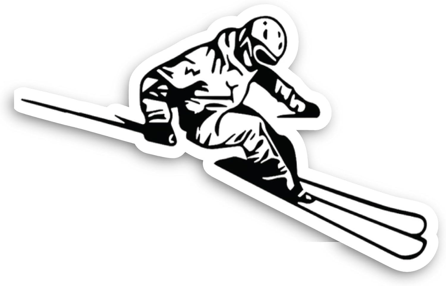 2 (Pieces) 3" and 5" Snow Skier Sticker, Waterproof Vinyl Decals for Many Purpose Like Cars, Trucks, Laptops, Phones, Windows and More