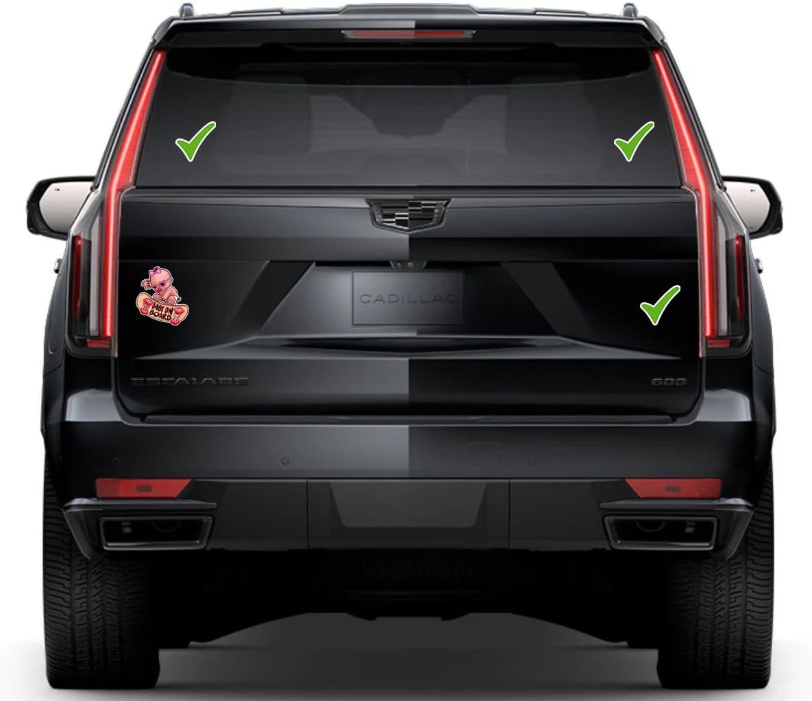 Cute Skating Baby On Board Window Vinyl Decal Sticker 6" (White), Waterproof Vinyl Decals for Many Purpose Like Cars, Trucks, Laptops, Phones, Windows and More