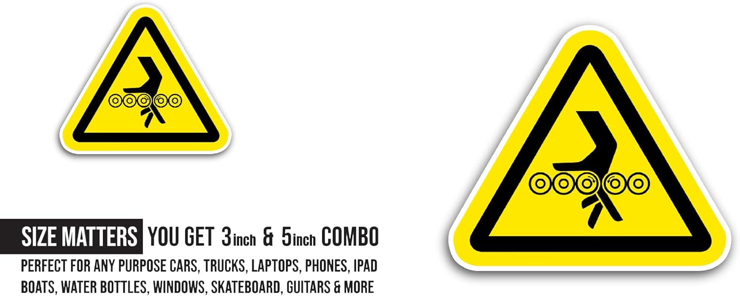 2 (Pieces) 3" and 5" Hand Entanglement Rollers Symbol Sticker, Waterproof Vinyl Decals for Many Purpose Like Cars, Trucks, Laptops, Phones, Windows and More