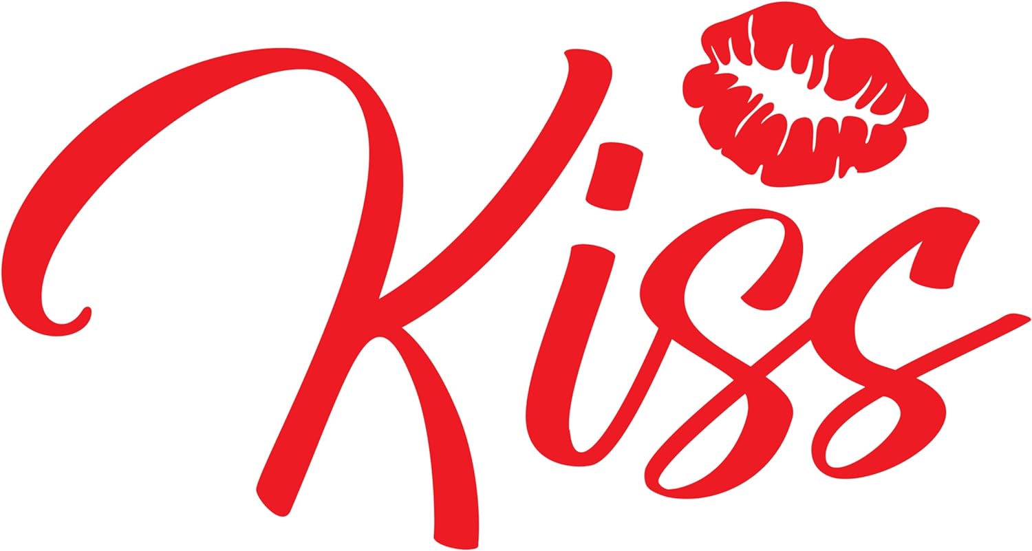 Inspirational Quote Kiss by Love Motivational Sticker Vinyl Decal Motivation Stickers- 5" Vinyl Sticker Waterproof
