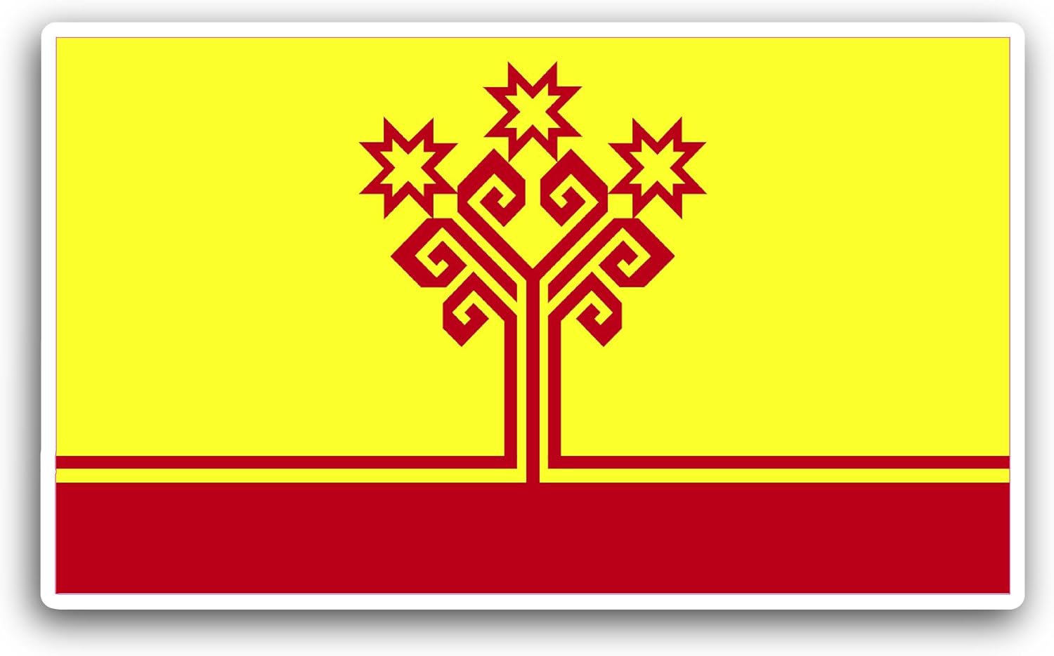 2 (Pieces) 3" and 5" Chuvashia Flag Sticker, Waterproof Vinyl Decals for Many Purpose Like Cars, Trucks, Laptops, Phones, Windows and More
