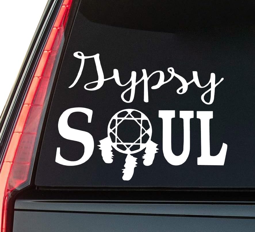 Gypsy Soul Window Vinyl Decal Sticker 6" (White), Waterproof Vinyl Decals for Many Purpose Like Cars, Trucks, Laptops, Phones, Windows and More