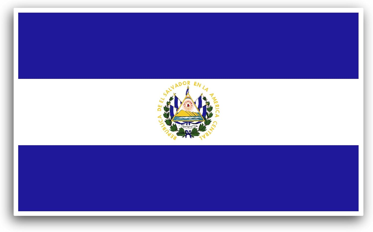2 (Pieces) 3" and 5" El Salvador Flag Sticker, Waterproof Vinyl Decals for Many Purpose Like Cars, Trucks, Laptops, Phones, Windows and More