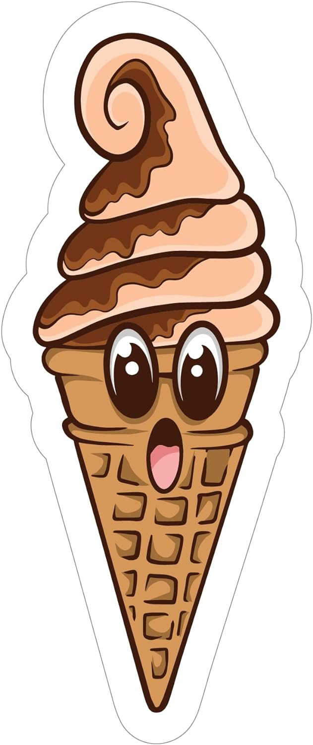 Inspirational Quote Realistic Ice Cream Waffle Cone Motivational Sticker Vinyl Decal Motivation Stickers- 5" Vinyl Sticker Waterproof