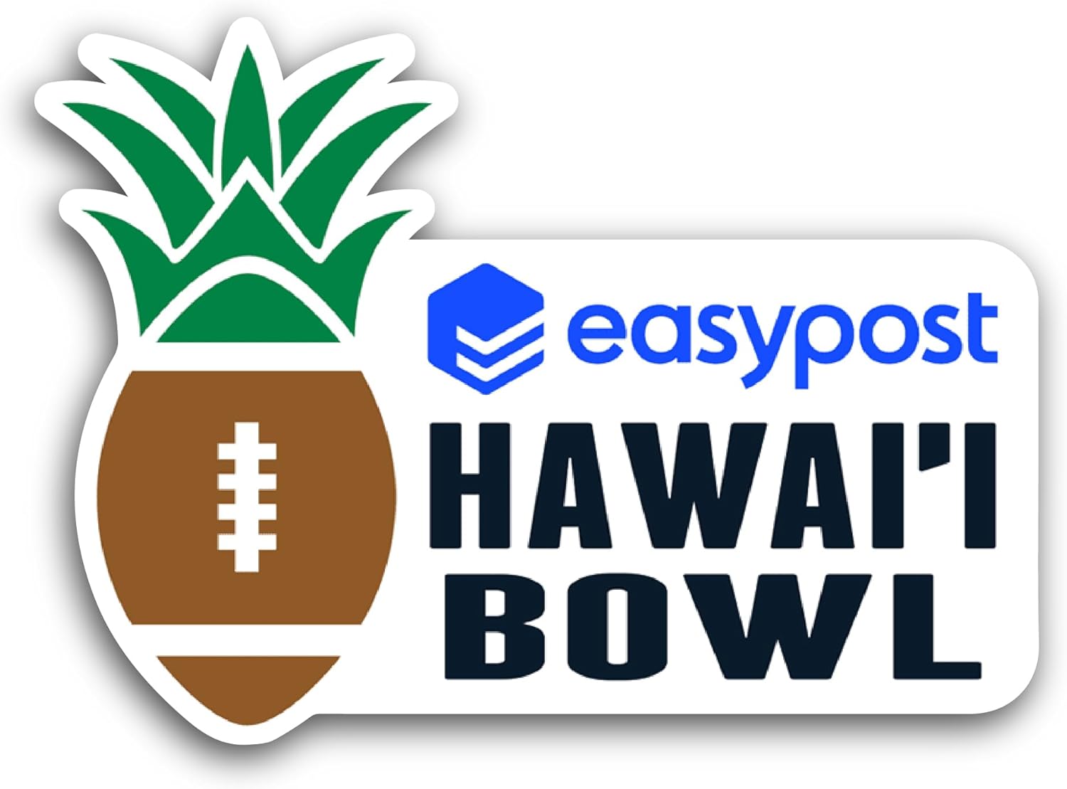 2 (Pieces) 3" and 5" Hawaii B0wl Logo Sticker, Waterproof Vinyl Decals for Many Purpose Like Cars, Trucks, Laptops, Phones, Windows and More