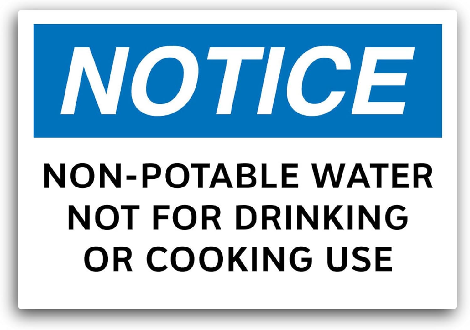 2 (Pieces) 3" and 5" Non-Potable Water Not Sticker, Waterproof Vinyl Decals for Many Purpose Like Cars, Trucks, Laptops, Phones, Windows and More