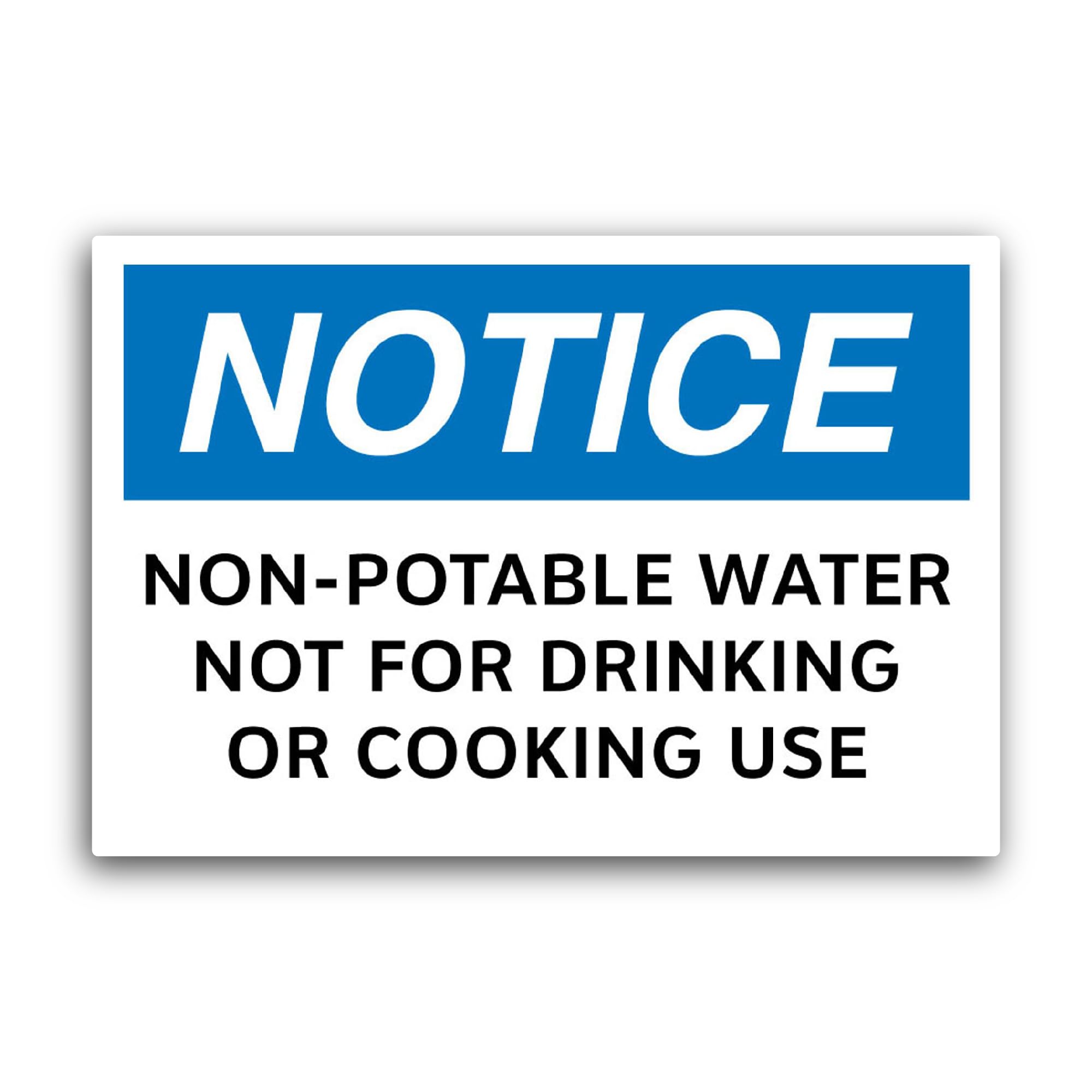 2 (Pieces) 3" and 5" Non-Potable Water Not Sticker, Waterproof Vinyl Decals for Many Purpose Like Ca
