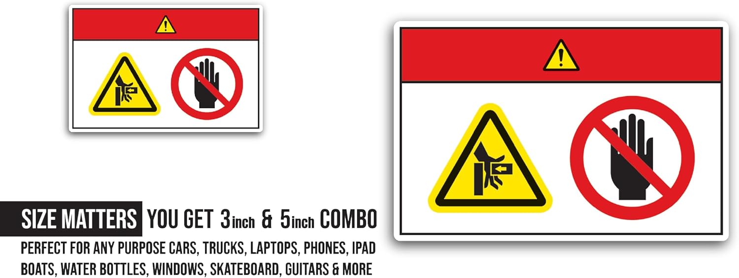2 (Pieces) 3" and 5" Electrical Hazard Safety Label Sticker, Waterproof Vinyl Decals for Many Purpose Like Cars, Trucks, Laptops, Phones, Windows and More