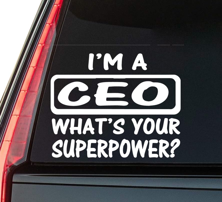 CEO Window Vinyl Decal Sticker 6" (White), Waterproof Vinyl Decals for Many Purpose Like Cars, Trucks, Laptops, Phones, Windows and More