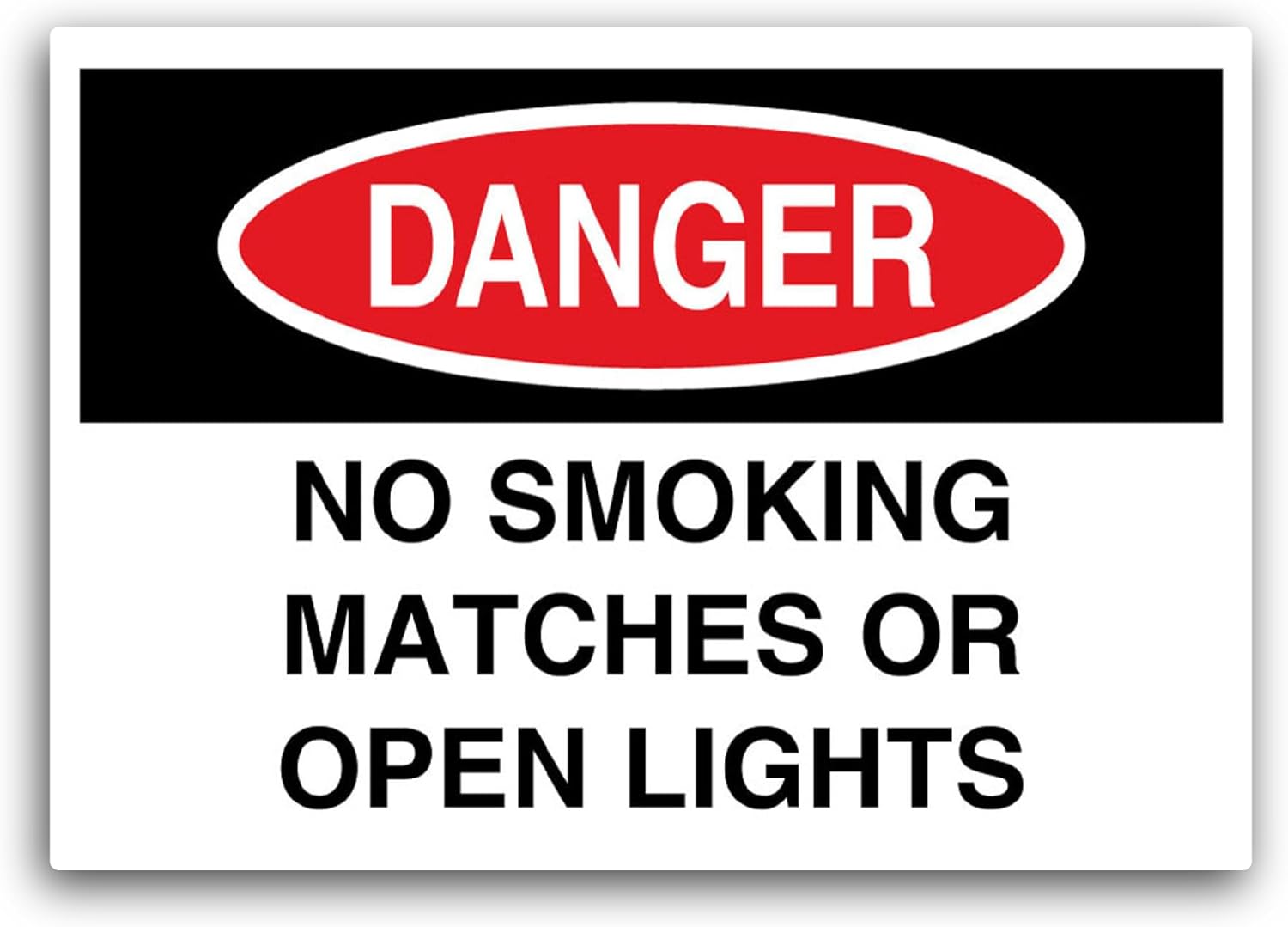 2 (Pieces) 3" and 5" Danger No Smoking, Matches or Open Lights Sticker, Waterproof Vinyl Decals for Many Purpose Like Cars, Trucks, Laptops, Phones, Windows and More